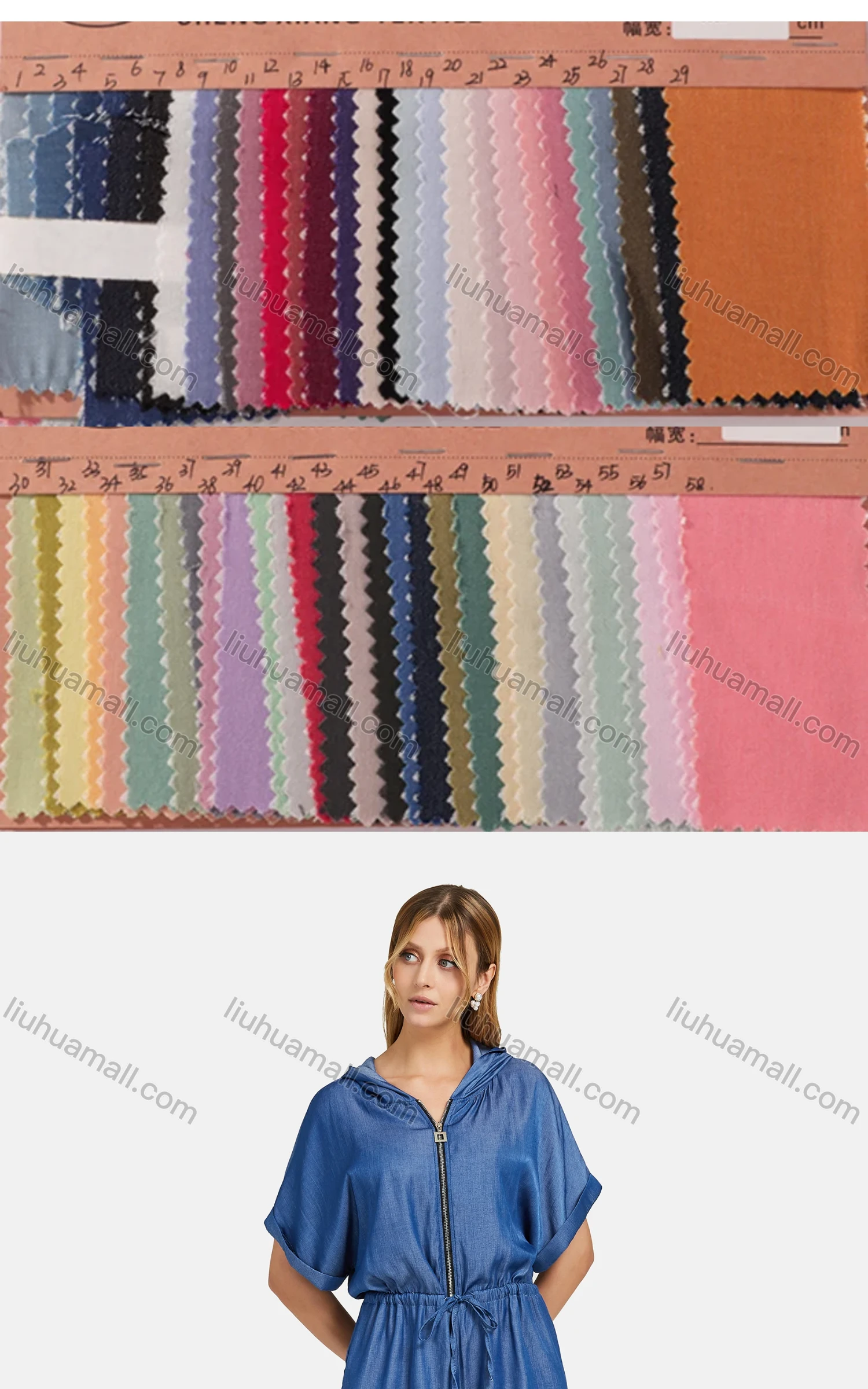 Wholesale Women's Casual Plain Hooded Rolled Sleeve Ruched Zipper Drawstring Denim Romper - Liuhuamall