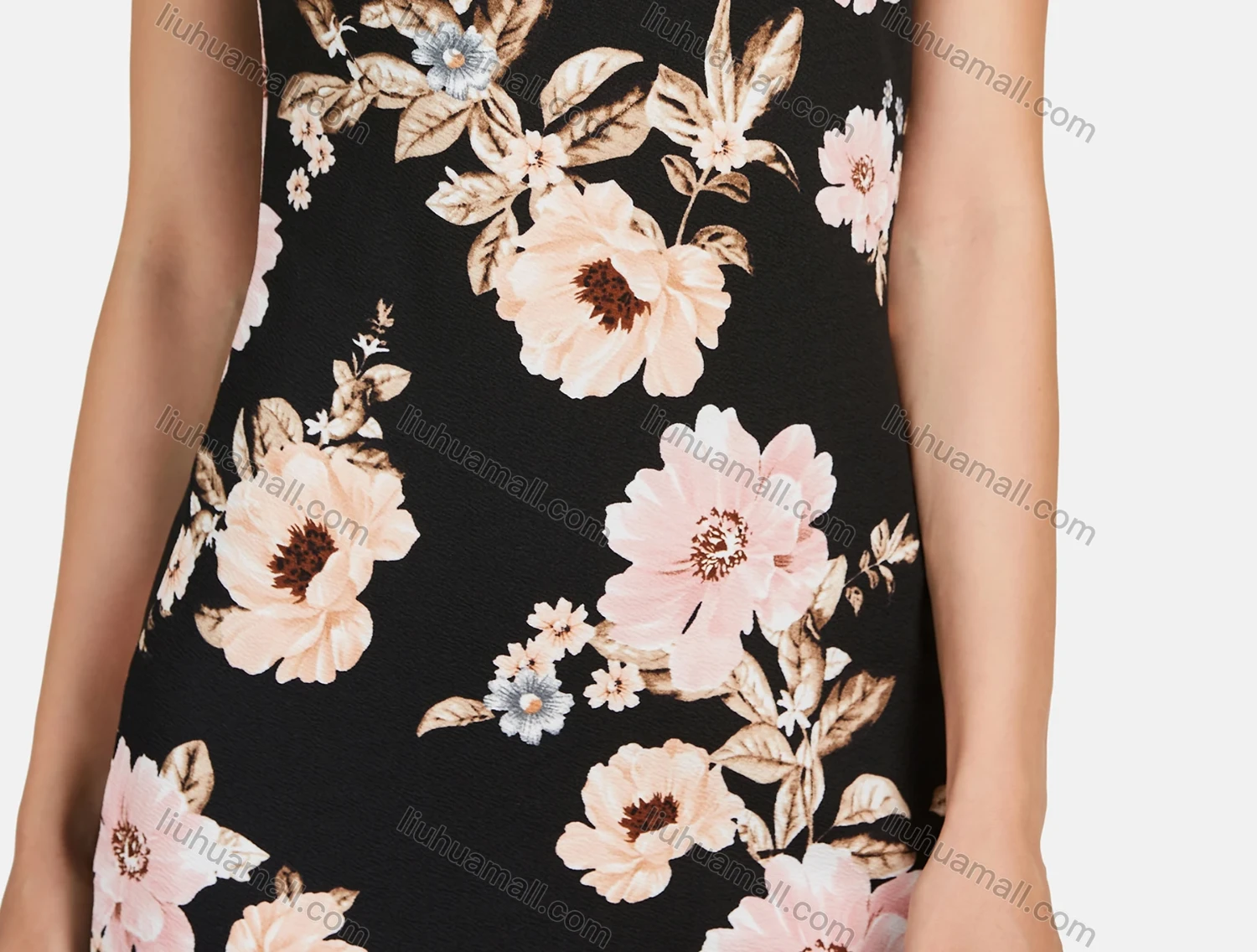 Wholesale Women's Elegant Square Neck Open Back Allover Floral Print Midi Tank Dress 03# - Liuhuamall
