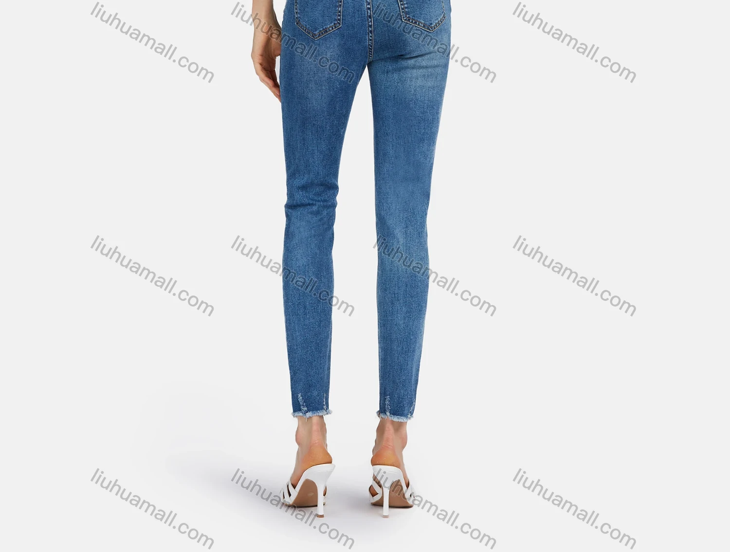 Wholesale Women's Casual Crew Neck Short Sleeve Ribbed Slim Fit Crop Tops 3039# - Liuhuamall