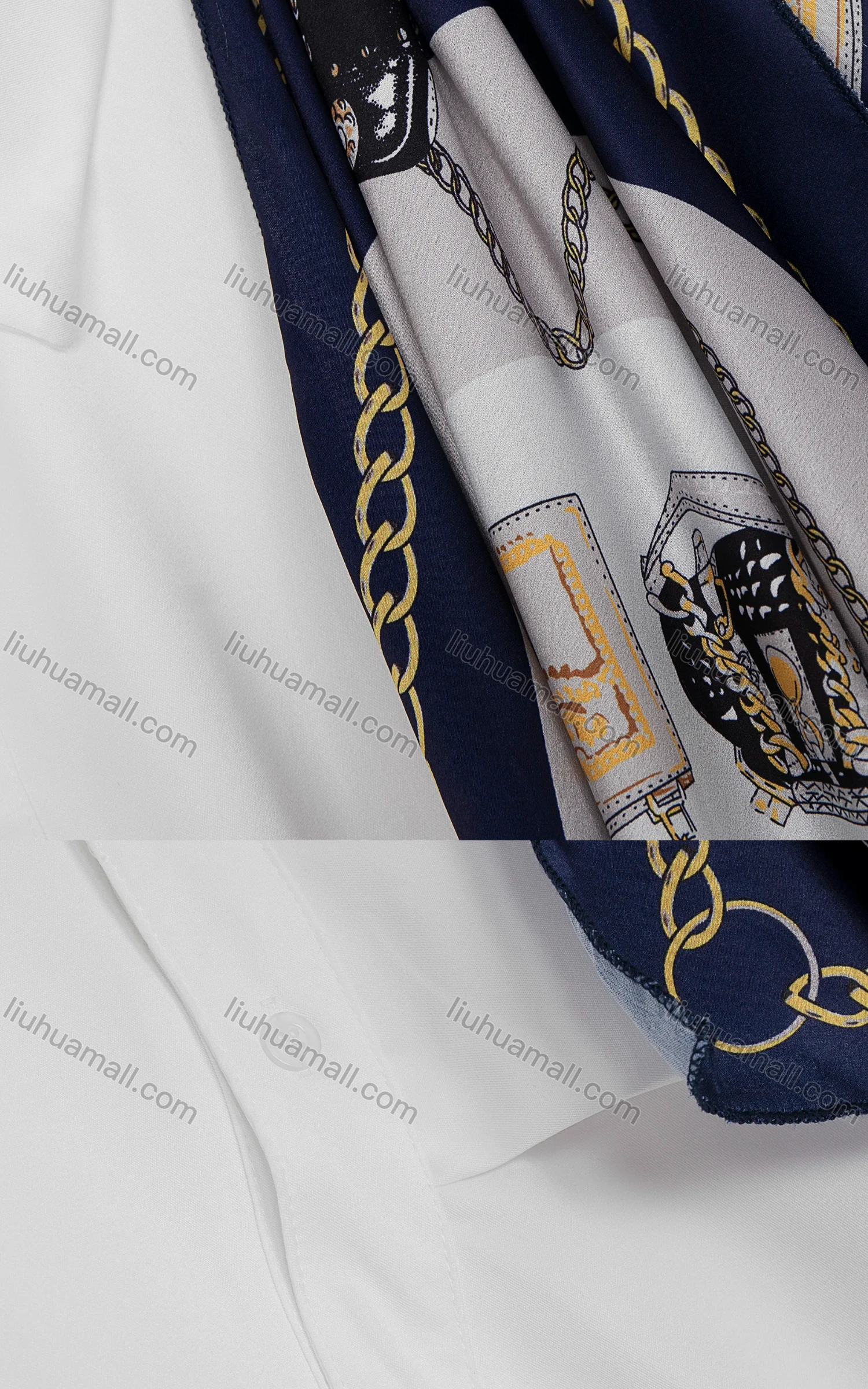 Wholesale Women's Casual Collared Ruched Half Sleeve Button Down Splicing Side Slit Tunic - Liuhuamall