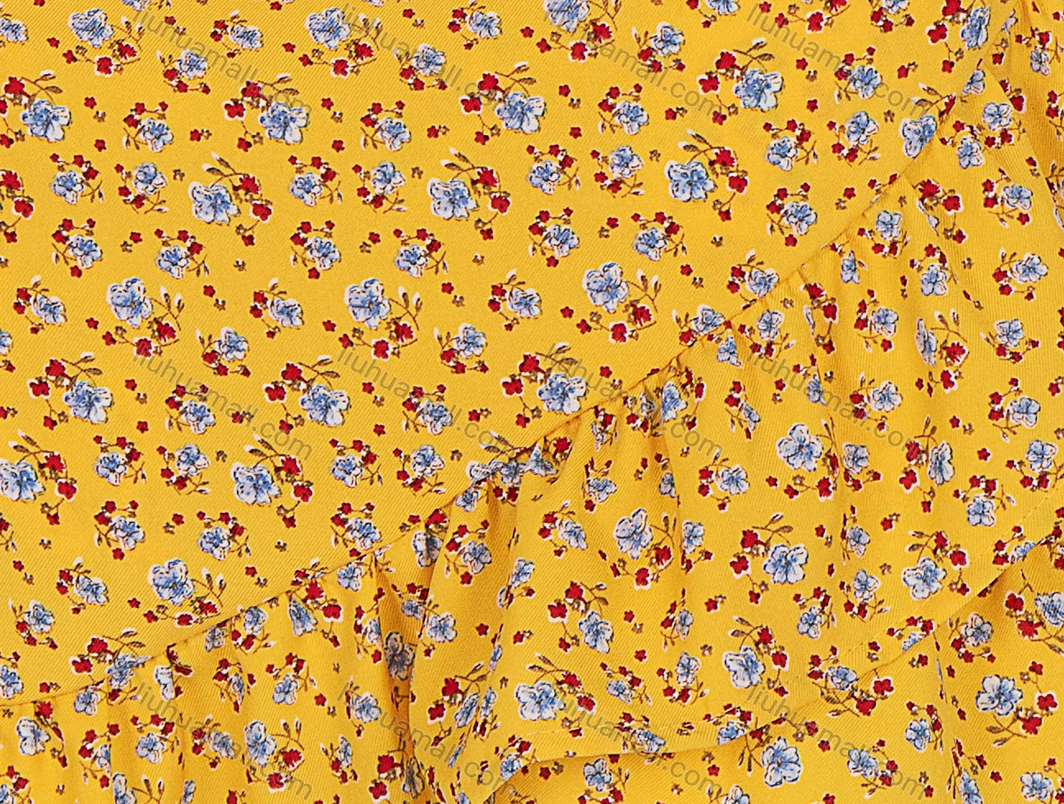 Wholesale Women's Sexy One Shoulder Floral Ruched Ruffle Trim Short Dress 9631# - Liuhuamall