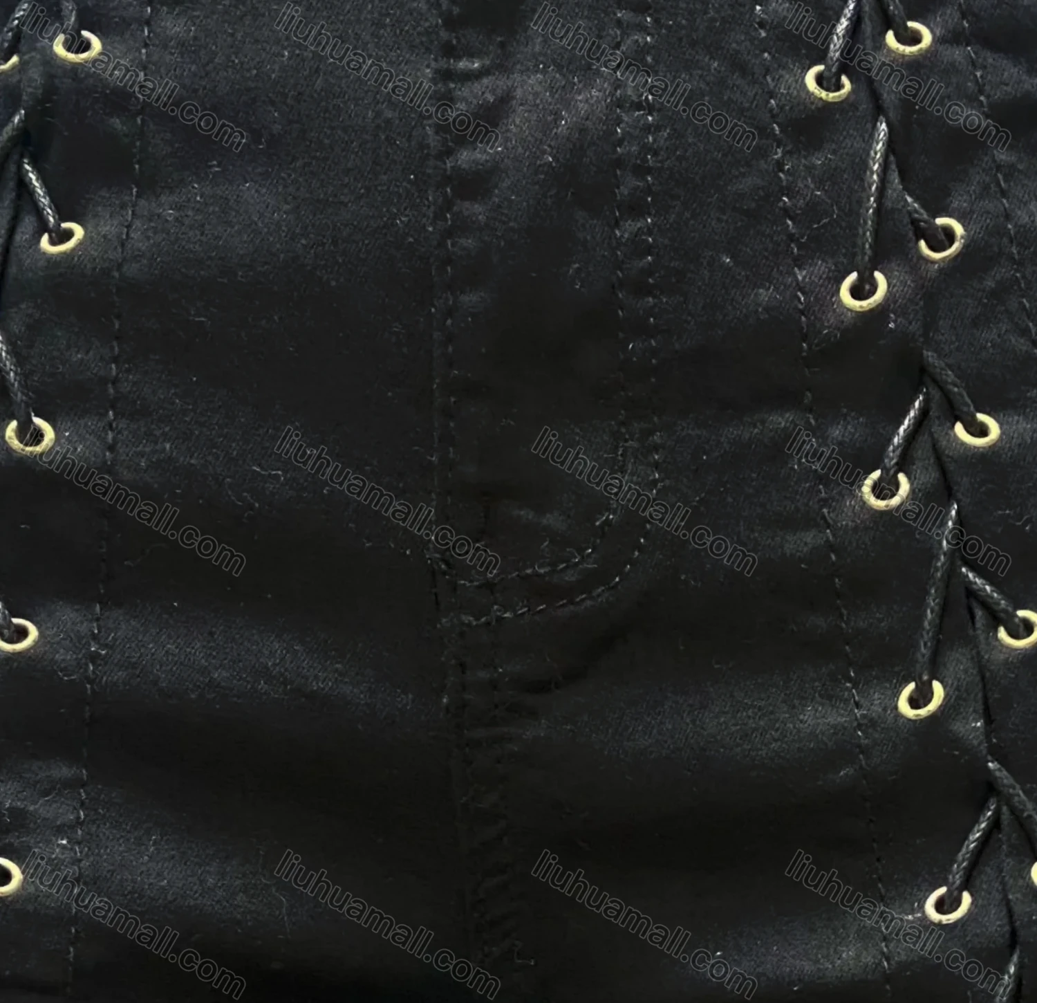 Wholesale Women's Casual Plain Patch Pocket Criss Cross Lace Up Skinny Jeans 4210# - Liuhuamall