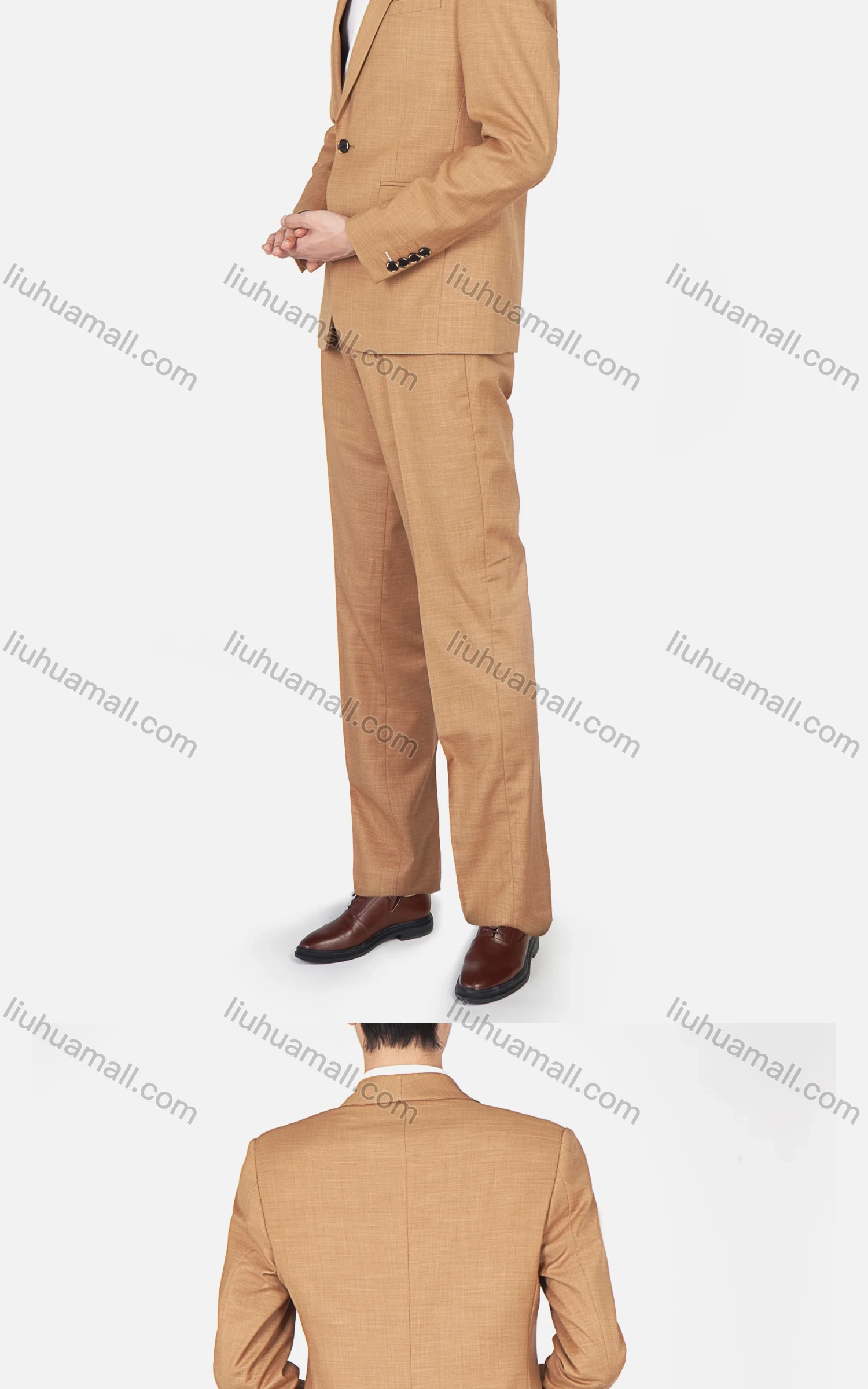 Wholesale Men's Fashion Plain Shawl Collar One Button Pockets Blazer & Trousers 2 Piece Sets - Liuhuamall