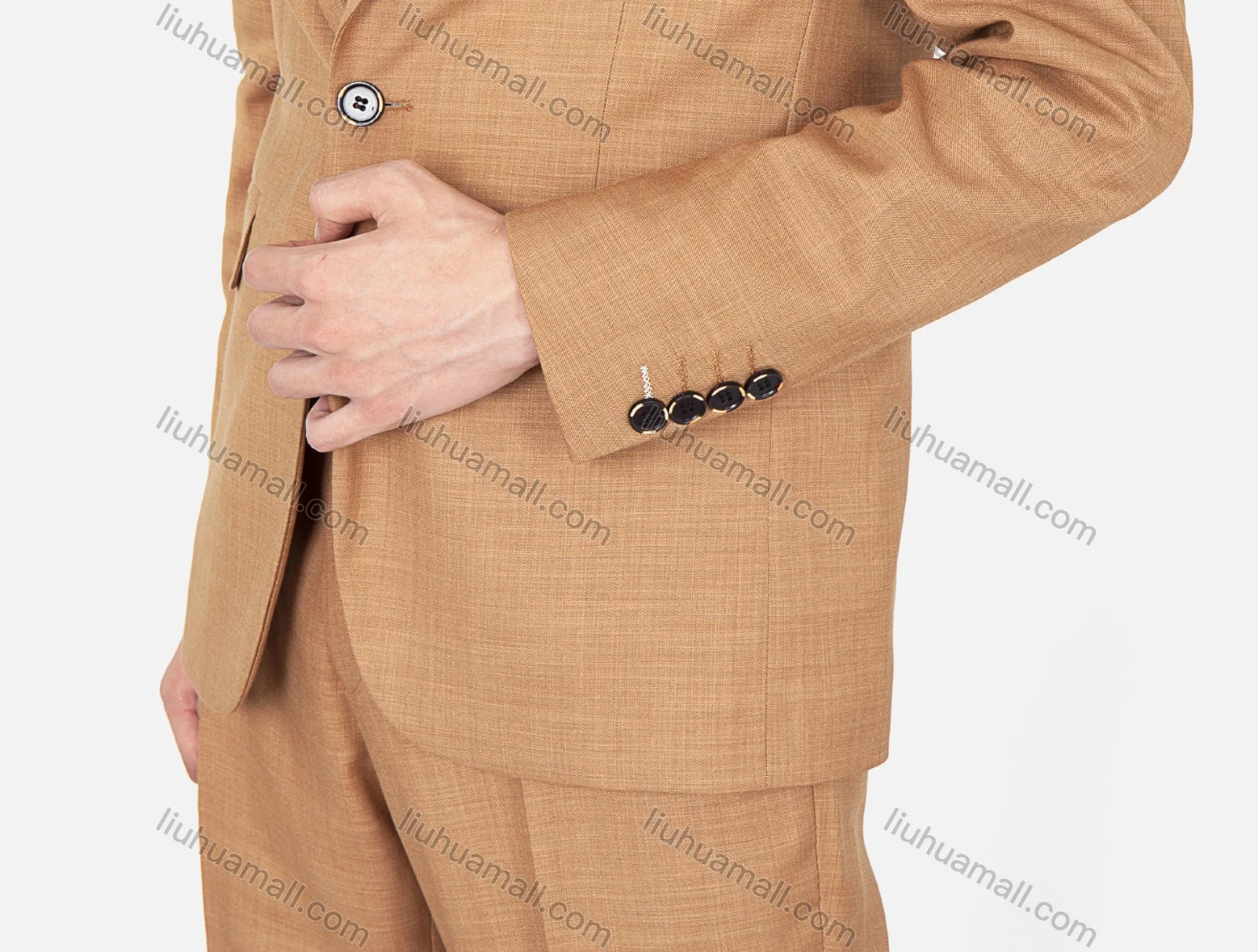 Wholesale Men's Fashion Plain Shawl Collar One Button Pockets Blazer & Trousers 2 Piece Sets - Liuhuamall