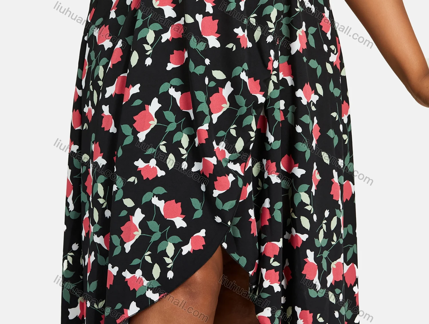 Wholesale Women's Cold Shoulder Cap Sleeve Froral Print Midi Dress A09# - Liuhuamall