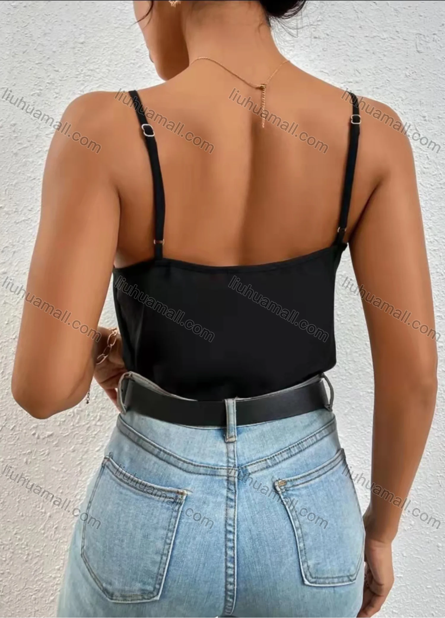 Wholesale Women's Sexy V Neck Guipure Lace Plain Cami Top AY217# - Liuhuamall