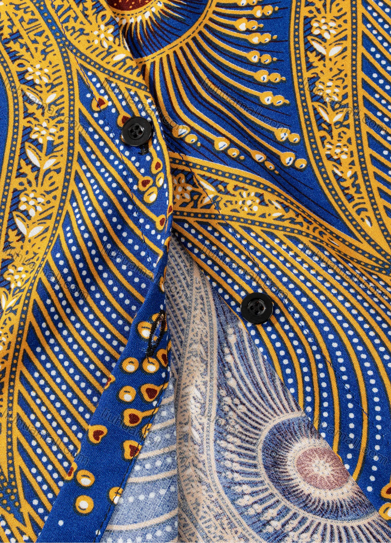 Wholesale Women's Plus Size Fashion Long Sleeve Button Down Peacock Feather Shirt - Liuhuamall