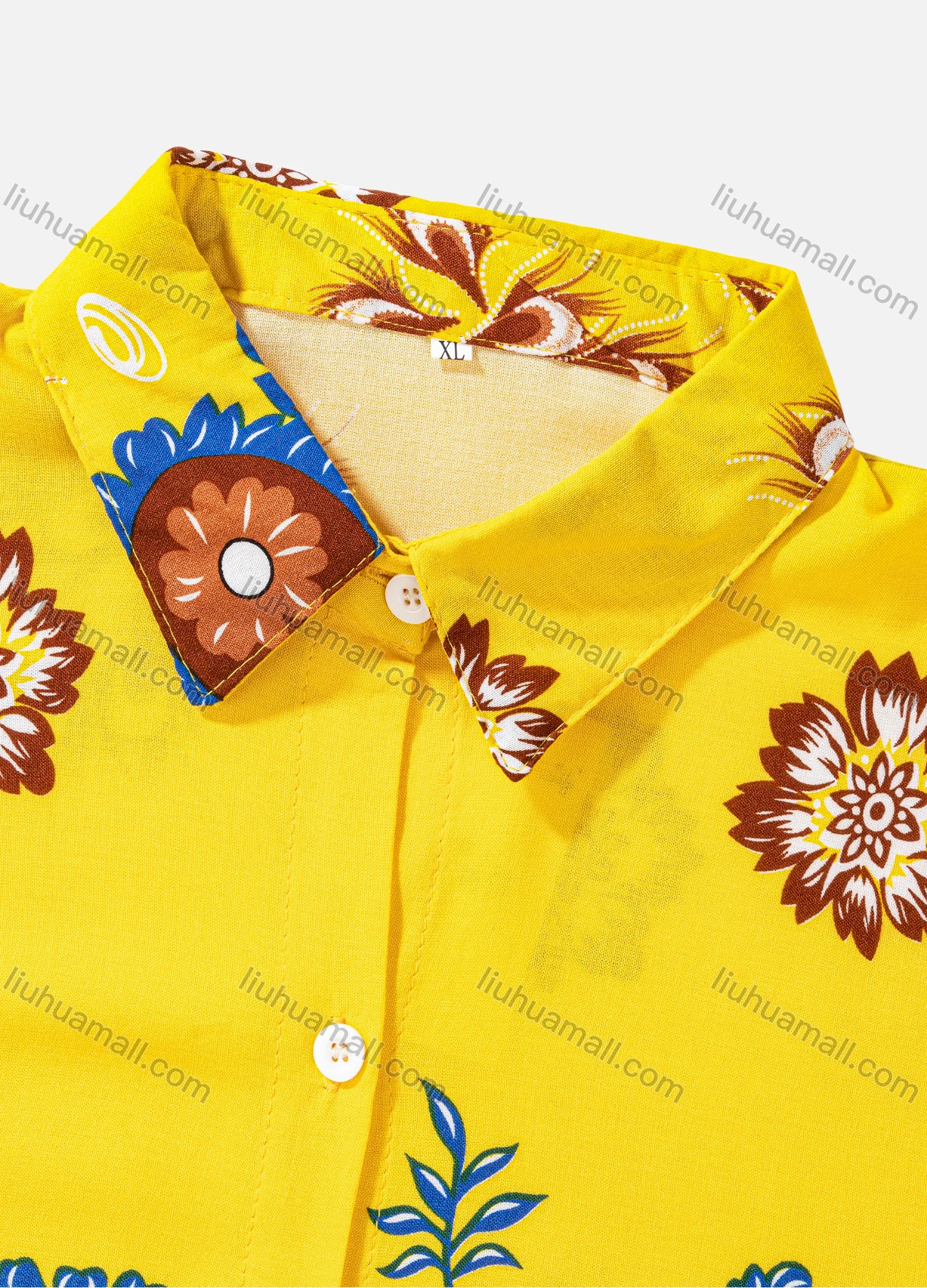 Wholesale Women's Plus Size Fashion Long Sleeve Button Down Floral & Paisley Print Shirt - Liuhuamall