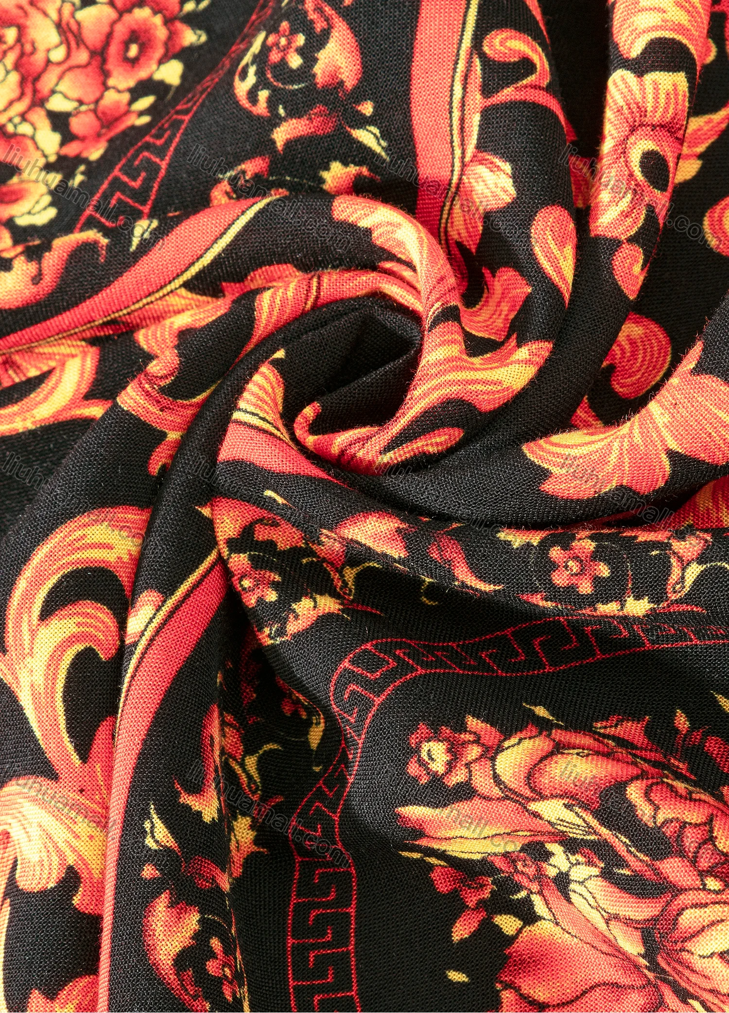 Wholesale Women's Plus Size Cap Sleeve Kaftan Crew Neck Pullover Baroque Print Africa BuBu Dress - Liuhuamall