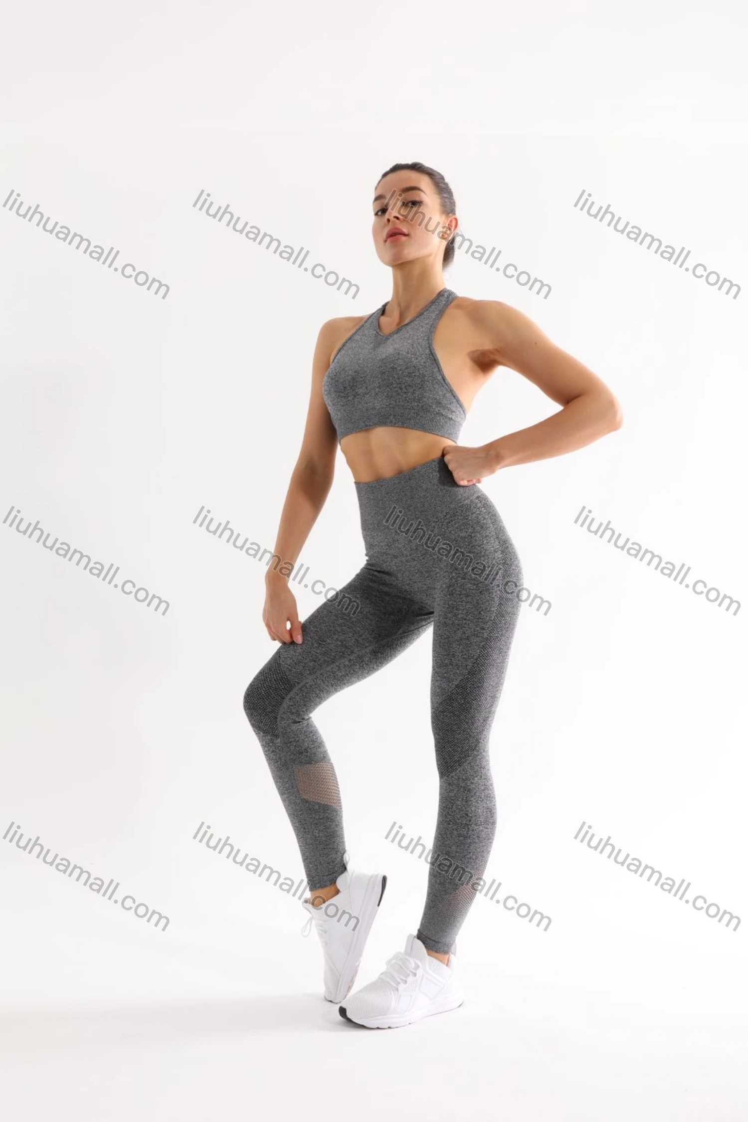 Wholesale Women's 2 Piece Workout Outfits Sports Bra Seamless Leggings Yoga Gym Activewear Set AB36# - Liuhuamall