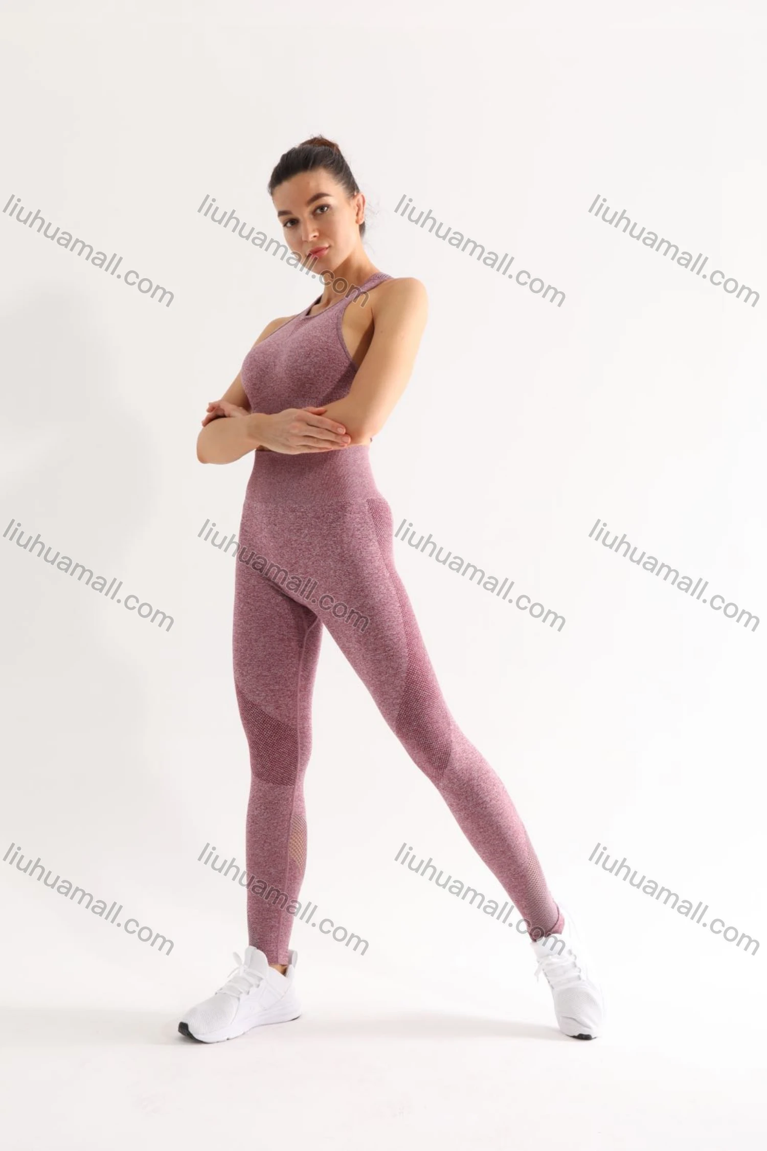 Wholesale Women's 2 Piece Workout Outfits Sports Bra Seamless Leggings Yoga Gym Activewear Set AB36# - Liuhuamall