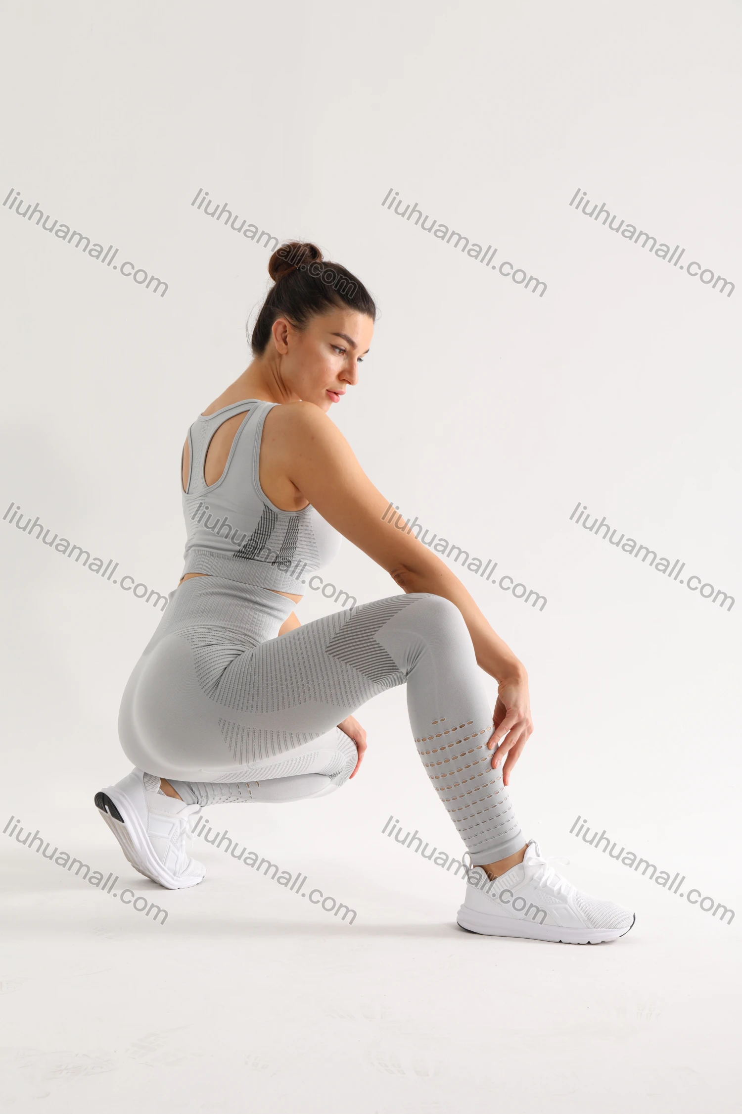 Wholesale Women's 2 Piece Workout Outfits Sports Bra Seamless Leggings Yoga Gym Activewear Set AB24# - Liuhuamall