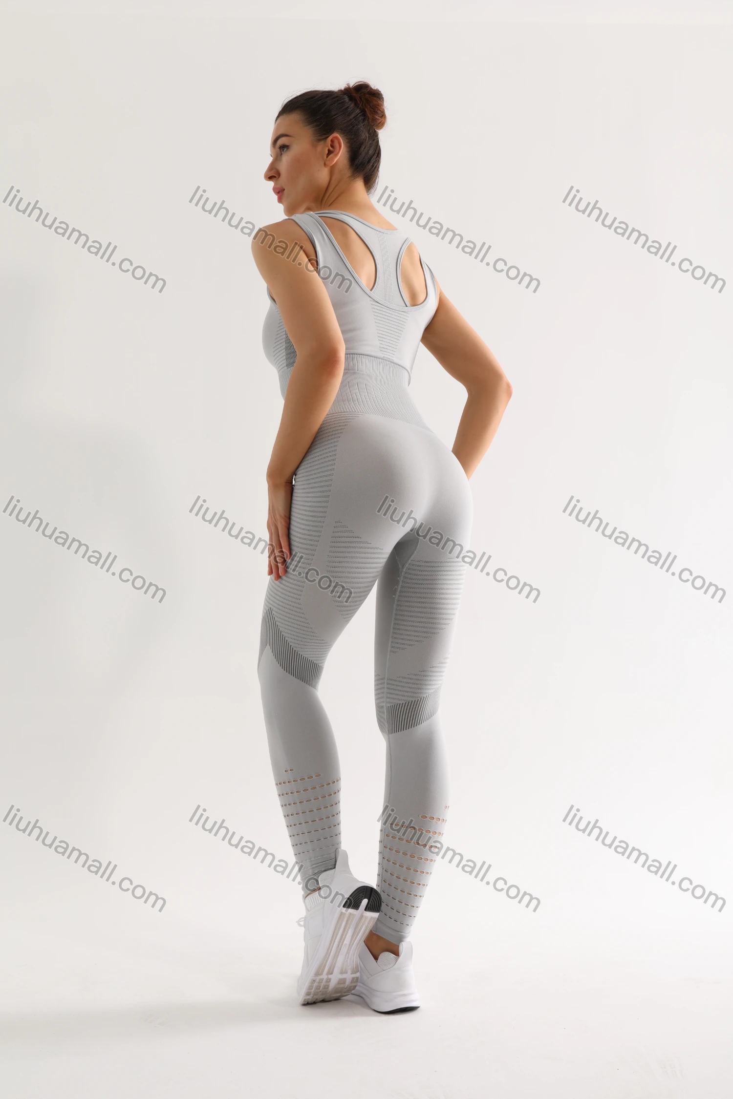 Wholesale Women's 2 Piece Workout Outfits Sports Bra Seamless Leggings Yoga Gym Activewear Set AB24# - Liuhuamall