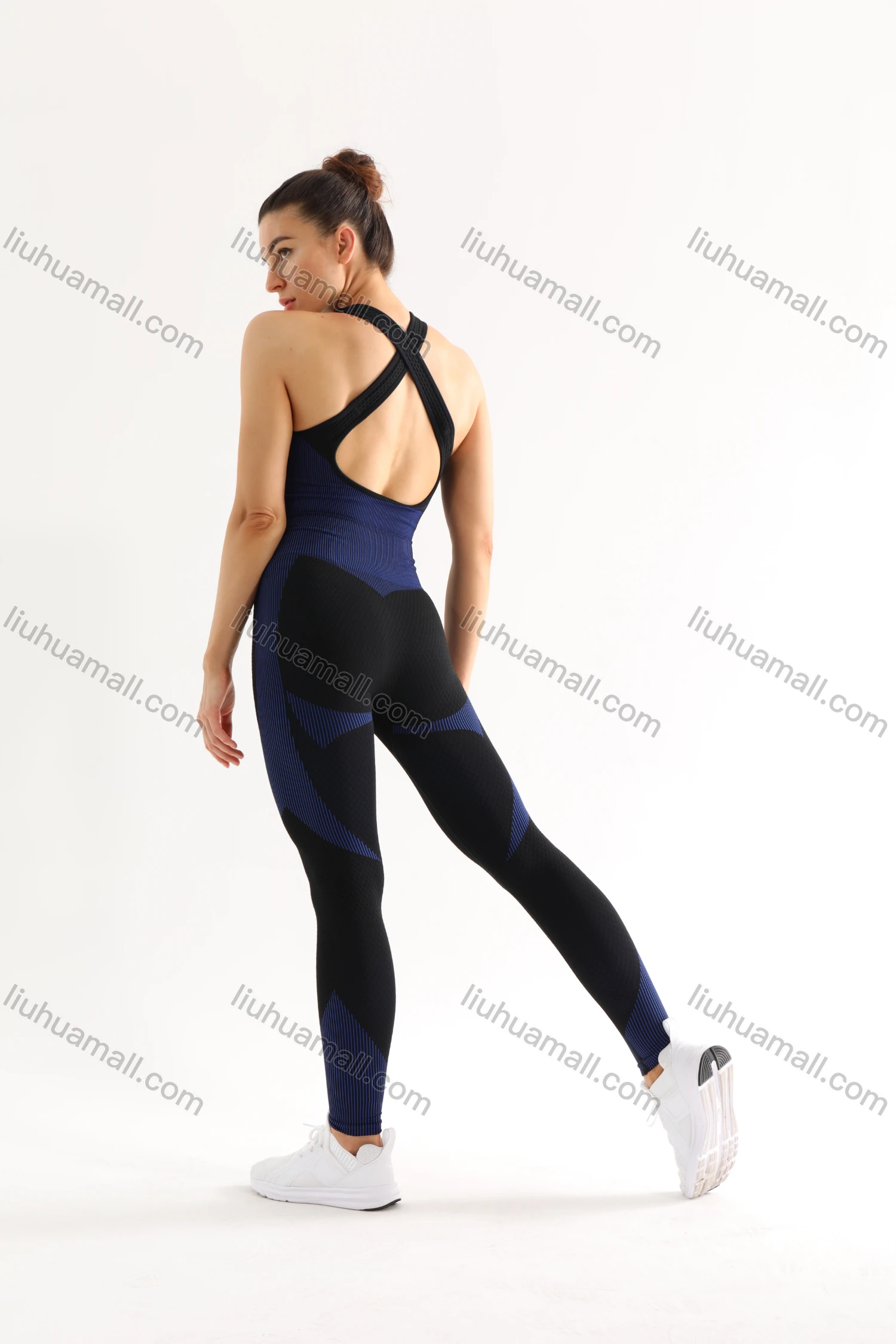 Wholesale Women's 2 Piece Colorblock Workout Outfits Sports Bra Seamless Leggings Yoga Gym Activewear Set AB31-1# - Liuhuamall