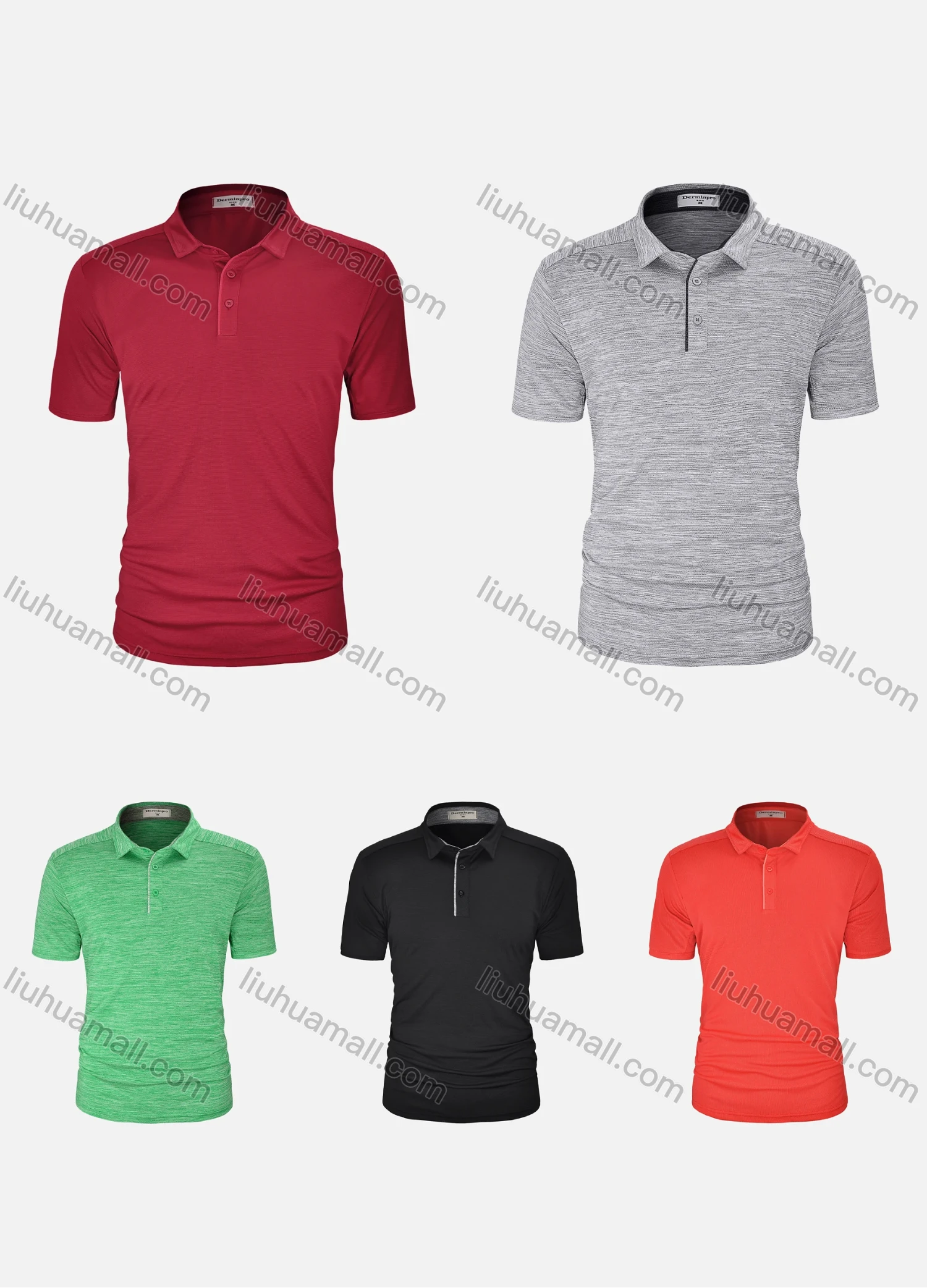 Wholesale Men's Silm Fit Short Sleeve Plain Polo Shirt X002# - Liuhuamall