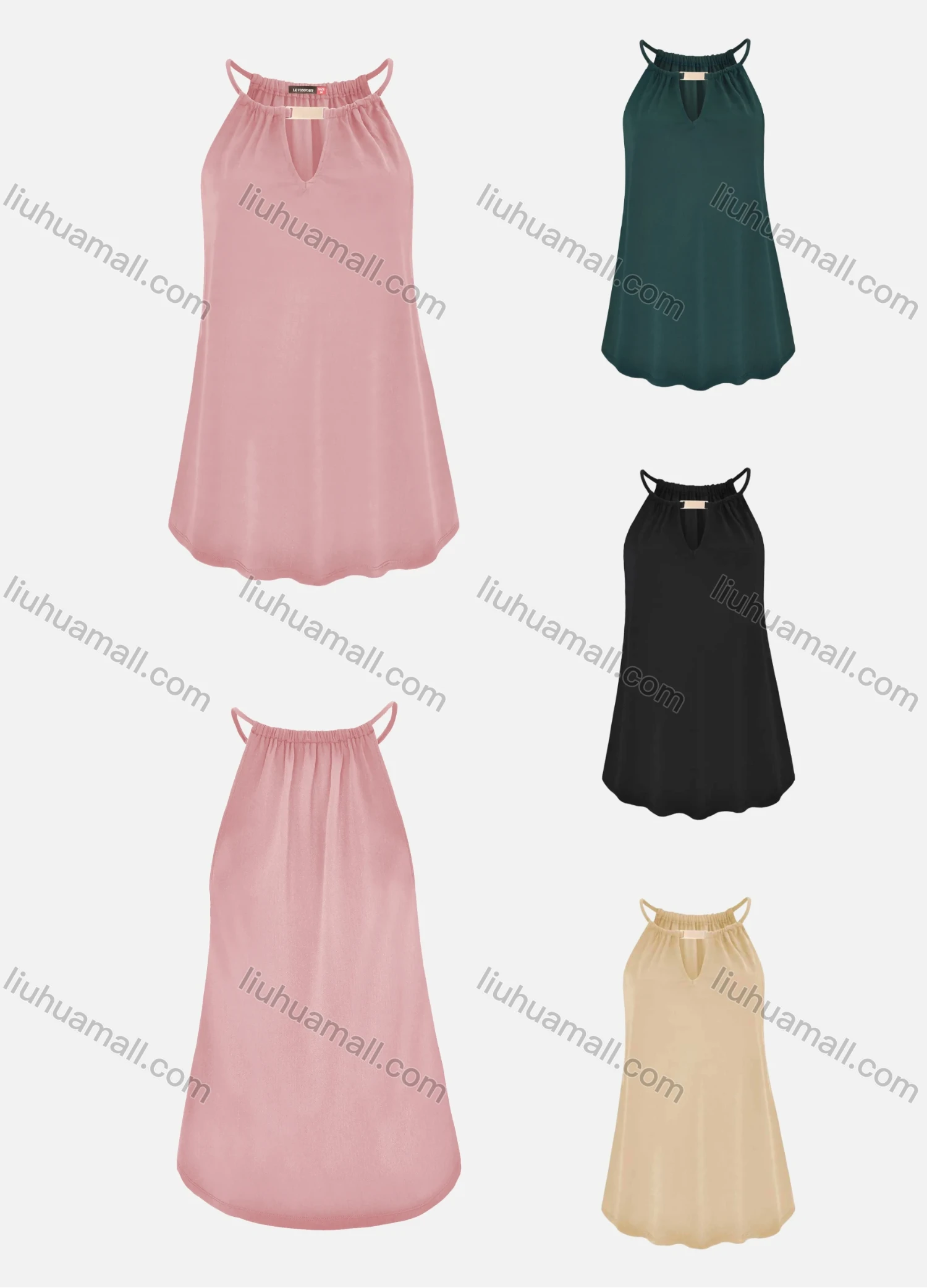 Wholesale Women's Summer Casual Notched Neck Plain Cami - Liuhuamall