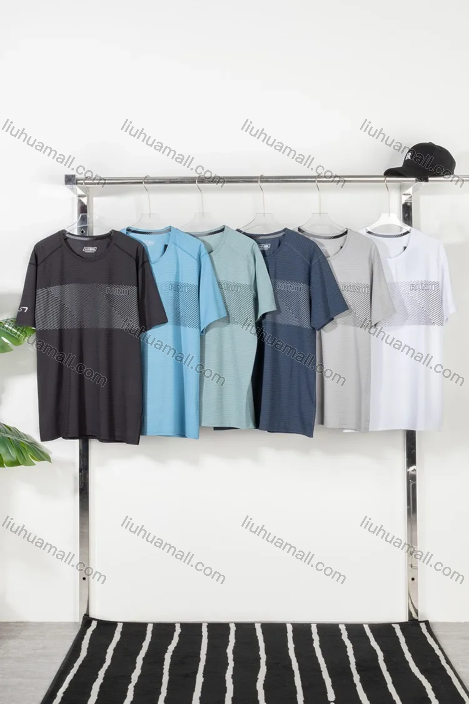 Wholesale Men's Athletic Short Sleeve Colorblock Running T-shirts - Liuhuamall