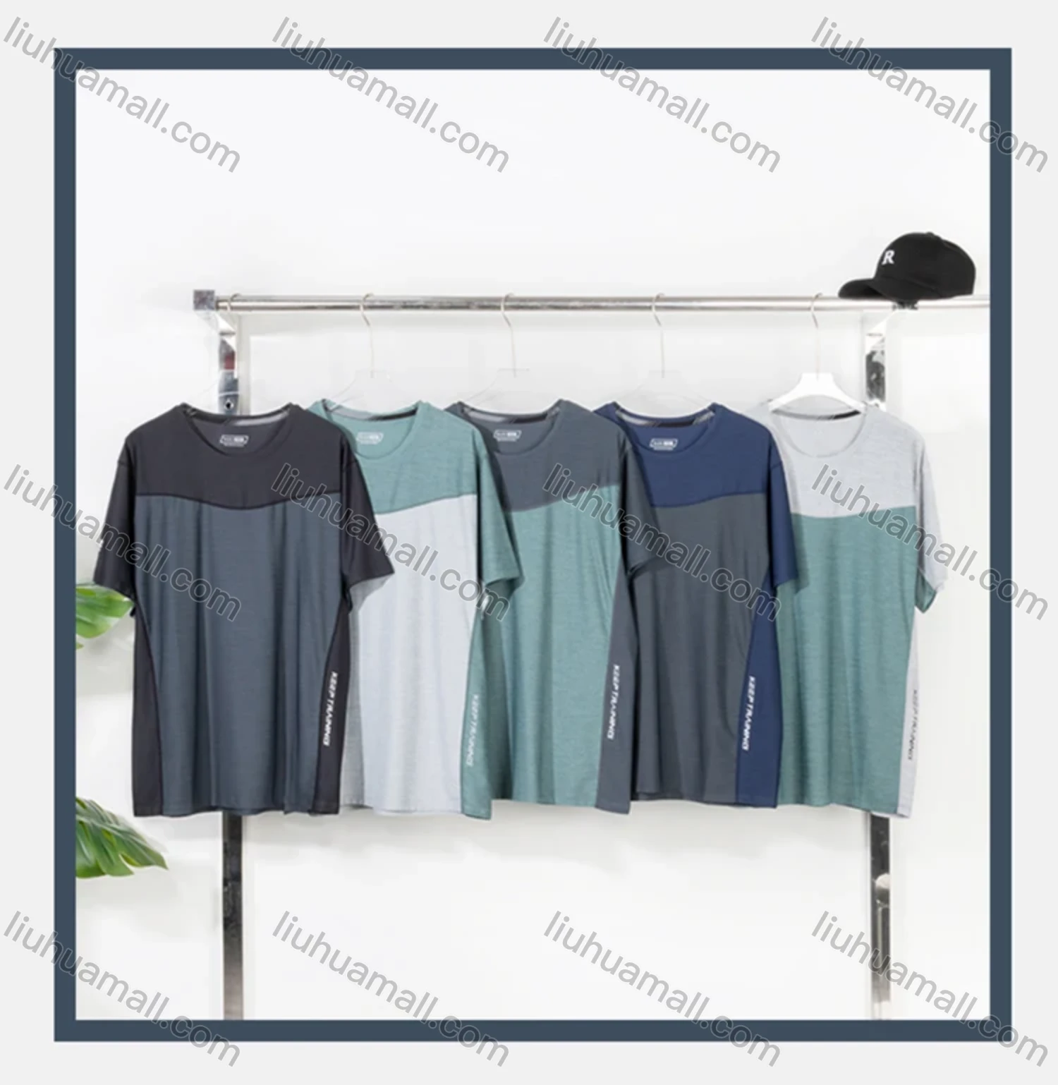 Wholesale Men's Athletic Short Sleeve Colorblock Running T-shirts - Liuhuamall