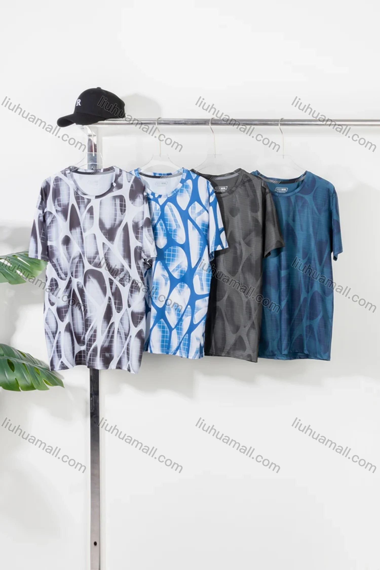Wholesale Men's Casual Short Sleeve Allover Print T-shirts - Liuhuamall