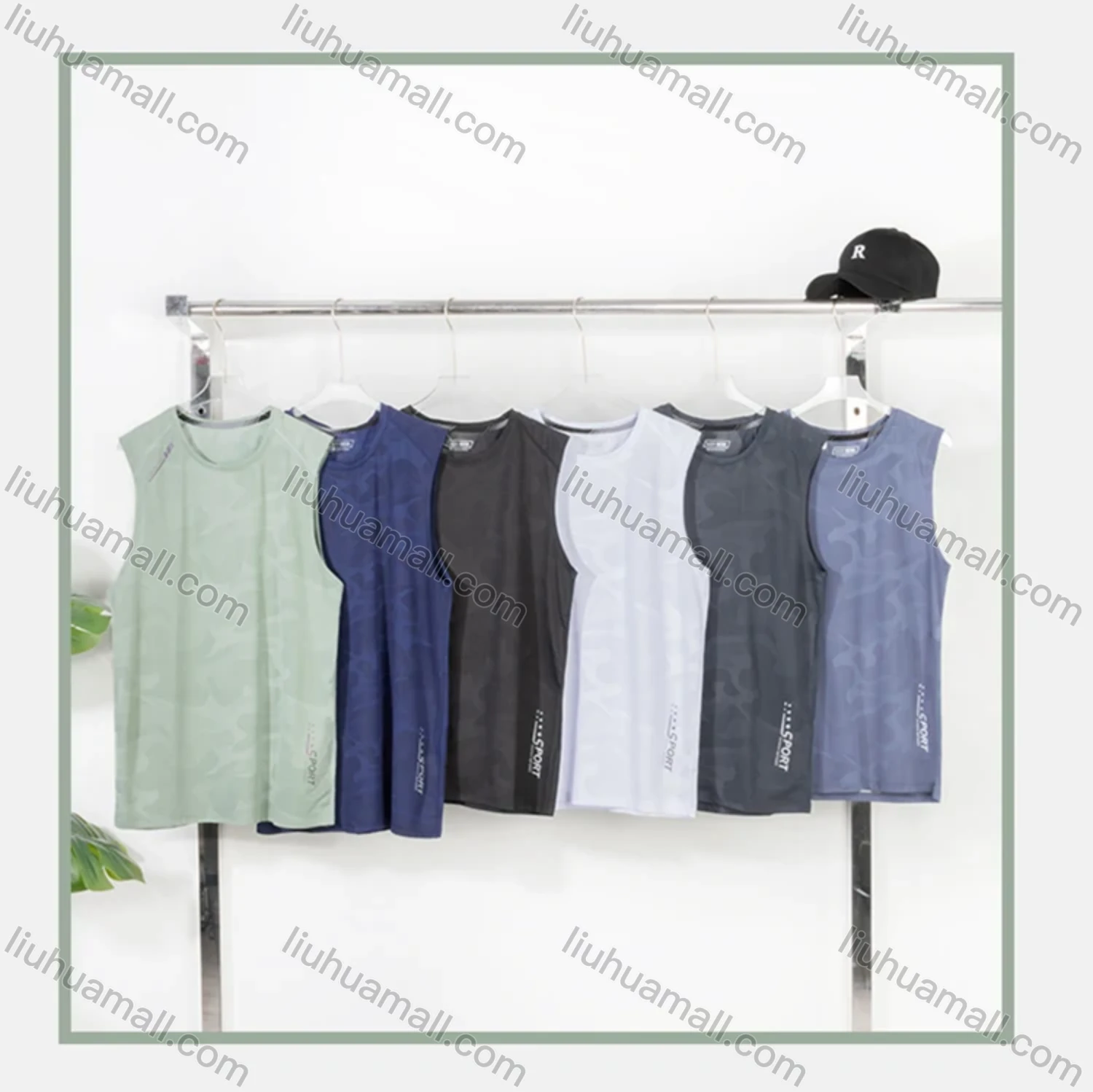 Wholesale Men's Athletic Letter Print Running Tank Tops - Liuhuamall