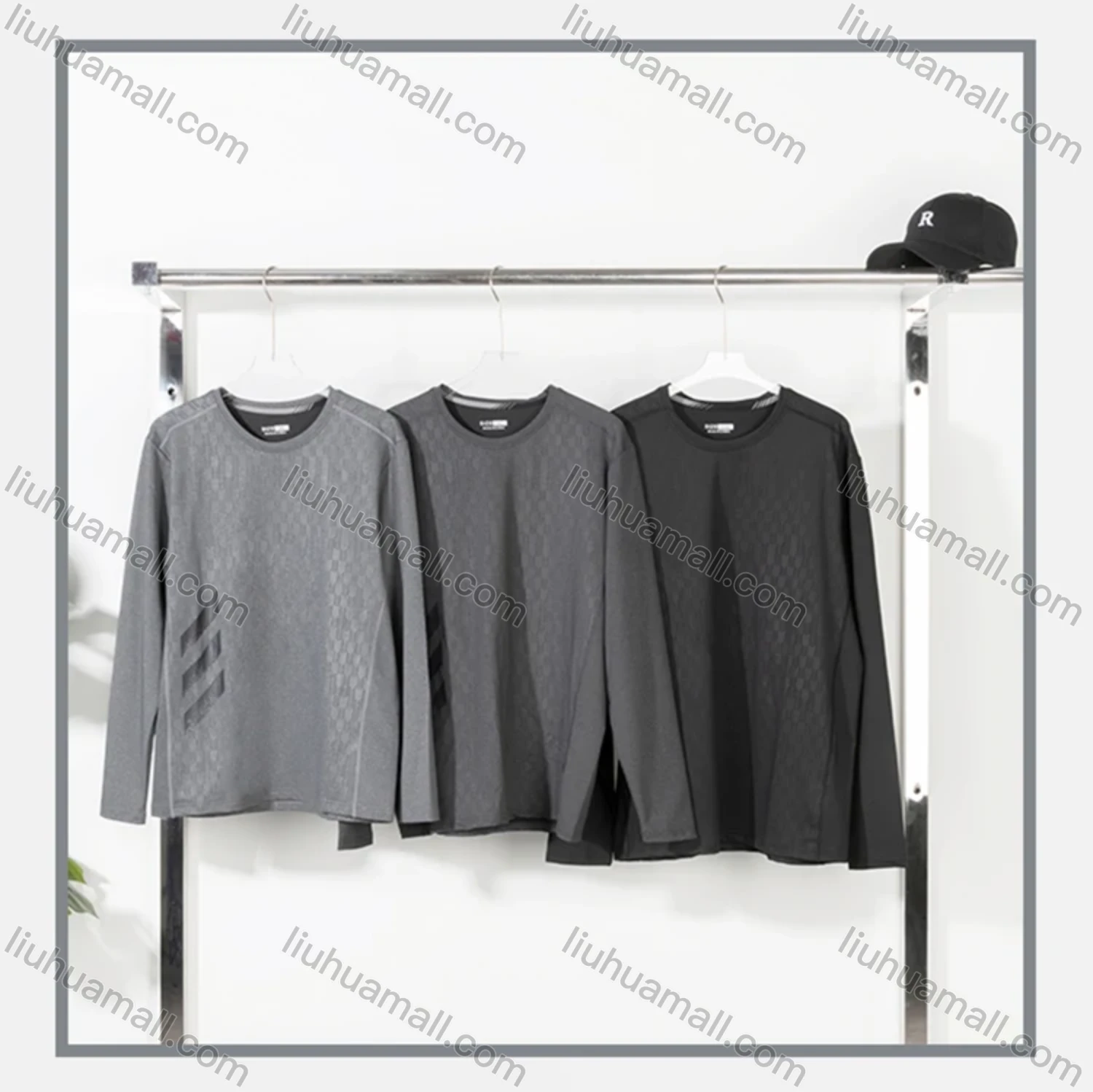 Wholesale Men's Athletic Long Sleeve Striped Running T-shirts - Liuhuamall