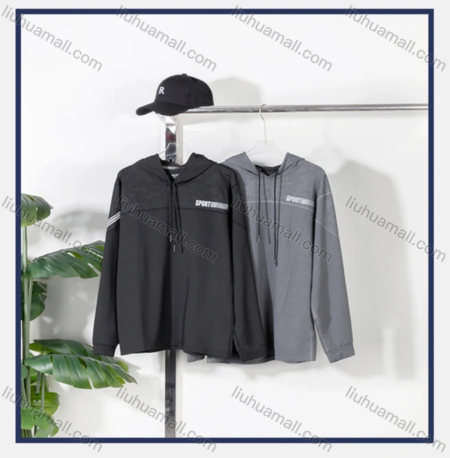 Wholesale Men's Athletic Long Sleeve Drawstring Running Hooded Sweatshirts - Liuhuamall