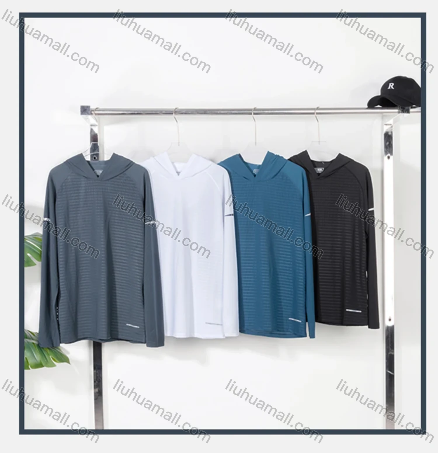 Wholesale Men's Athletic Long Sleeve Allover Print Running Hoodies - Liuhuamall