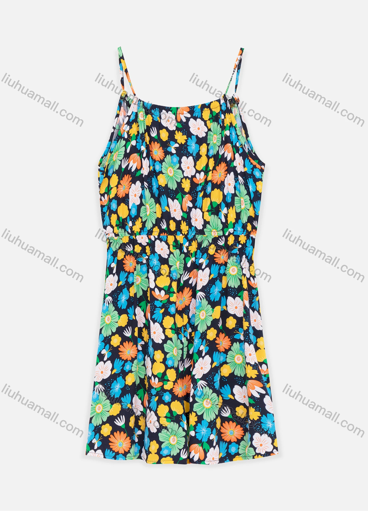 Wholesale Women's Spaghetti Strap Floral Print Cami Short Dress - Liuhuamall