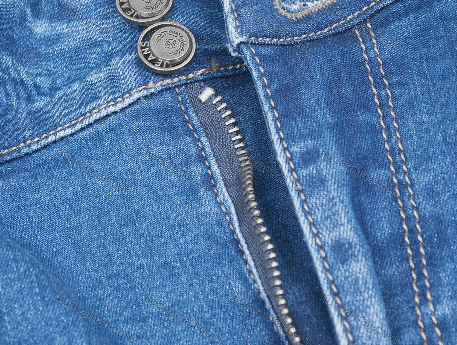 Wholesale Women's Casual Plain High Waist Button Closure Dual Pockets Skinny Jean - Liuhuamall