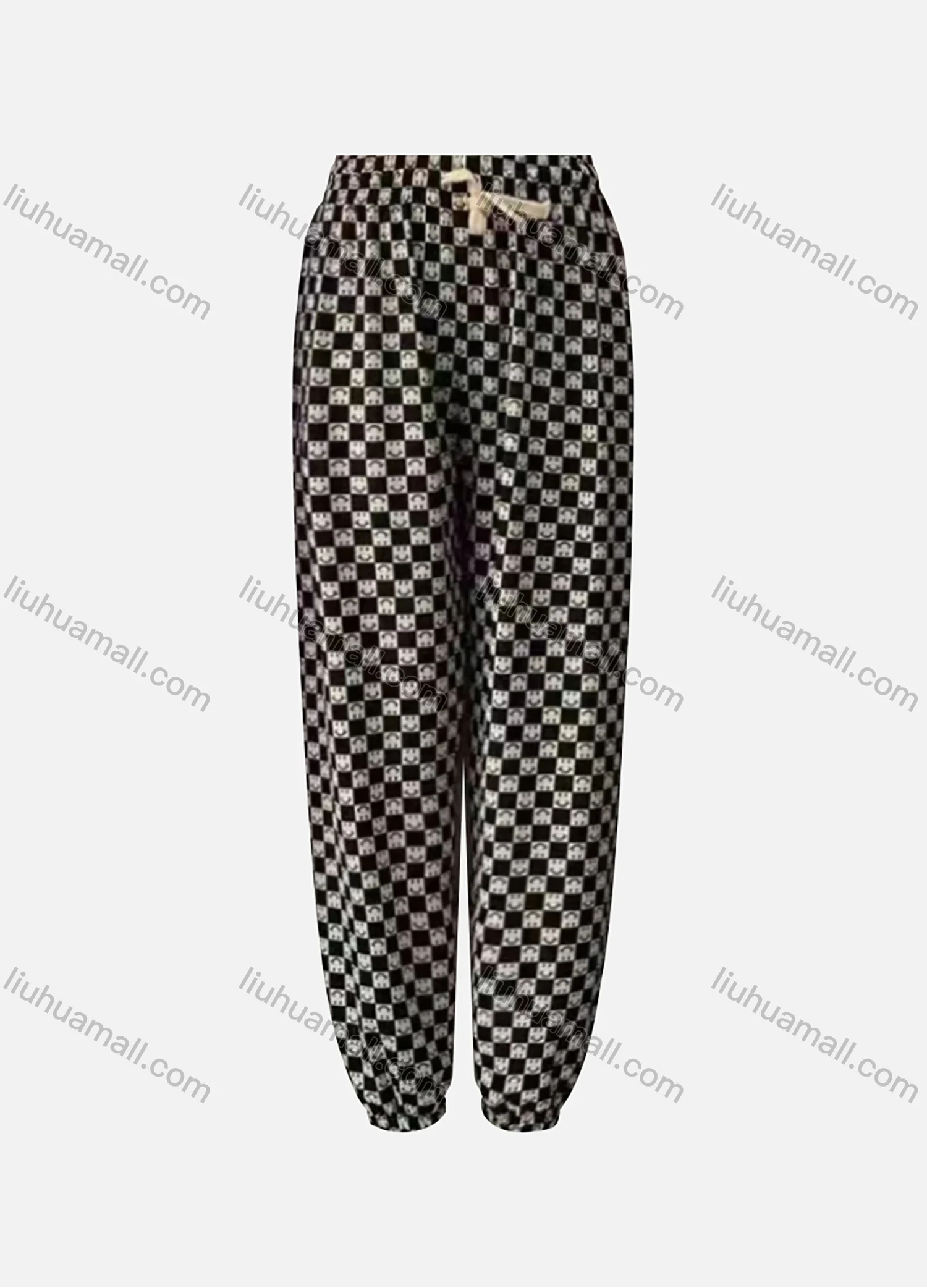 Wholesale Women's High Waist Drawstring Allover Print Casual Carrot Pants - Liuhuamall