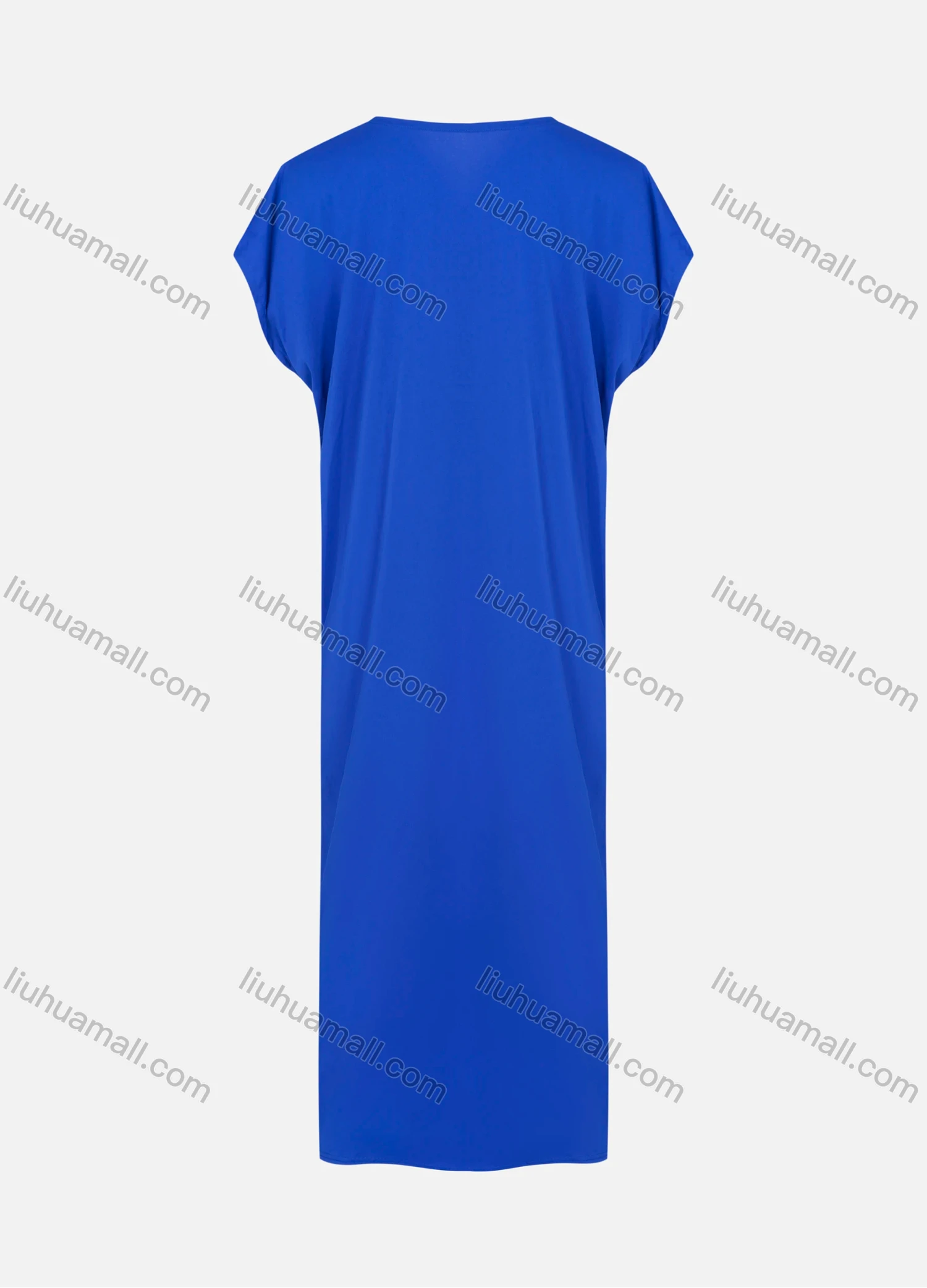 Wholesale Women's African Round Neck Short Sleeve Floral Embroidery Pullover Kaftan Dress - Liuhuamall