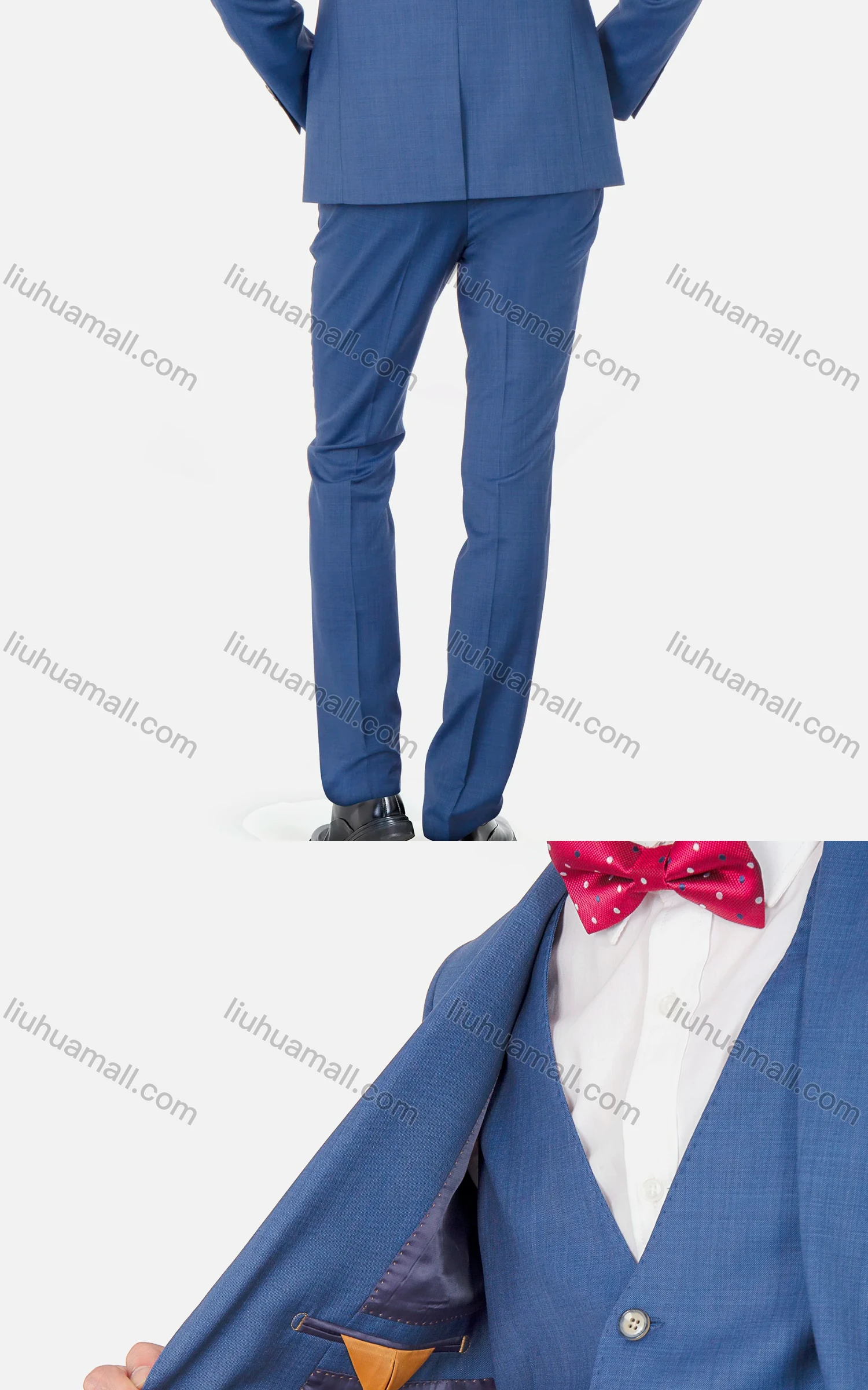 Wholesale Men's Fashion Long Sleeve Lapel Single Breasted Pockets Blazer & Vest & Pants 3 Piece Sets - Liuhuamall