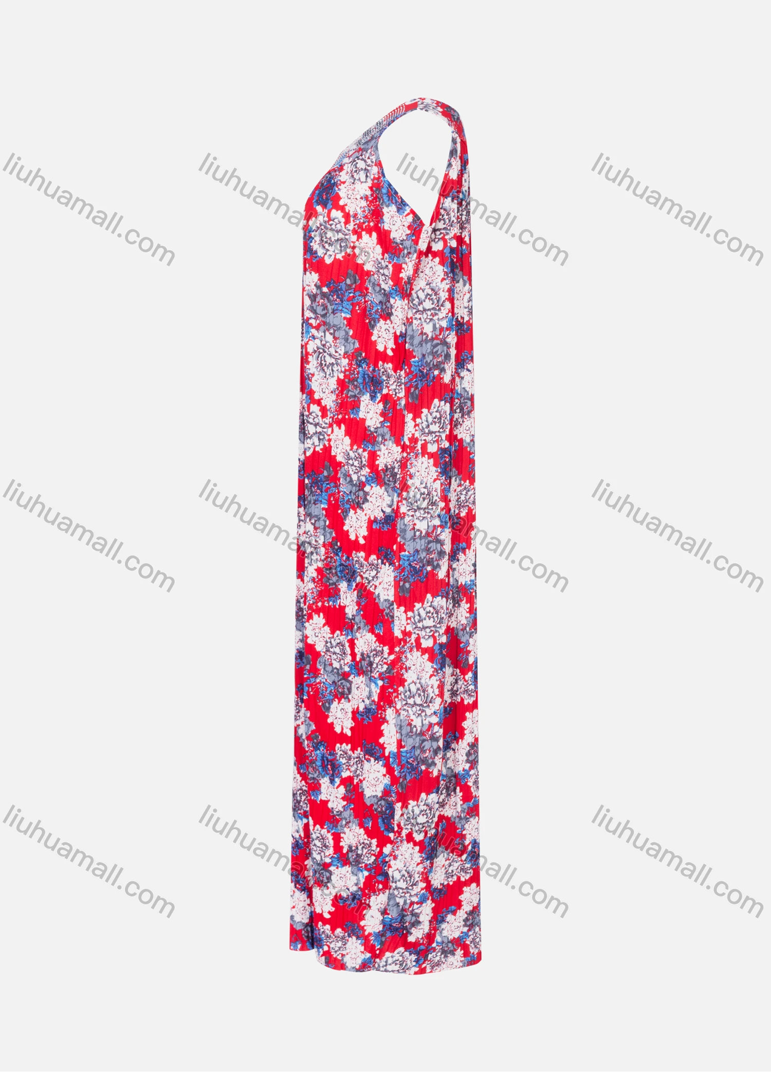 Wholesale Women's Halter Sleeveless Rhinestone Floral Print Vacation Pullover Maxi Dress - Liuhuamall