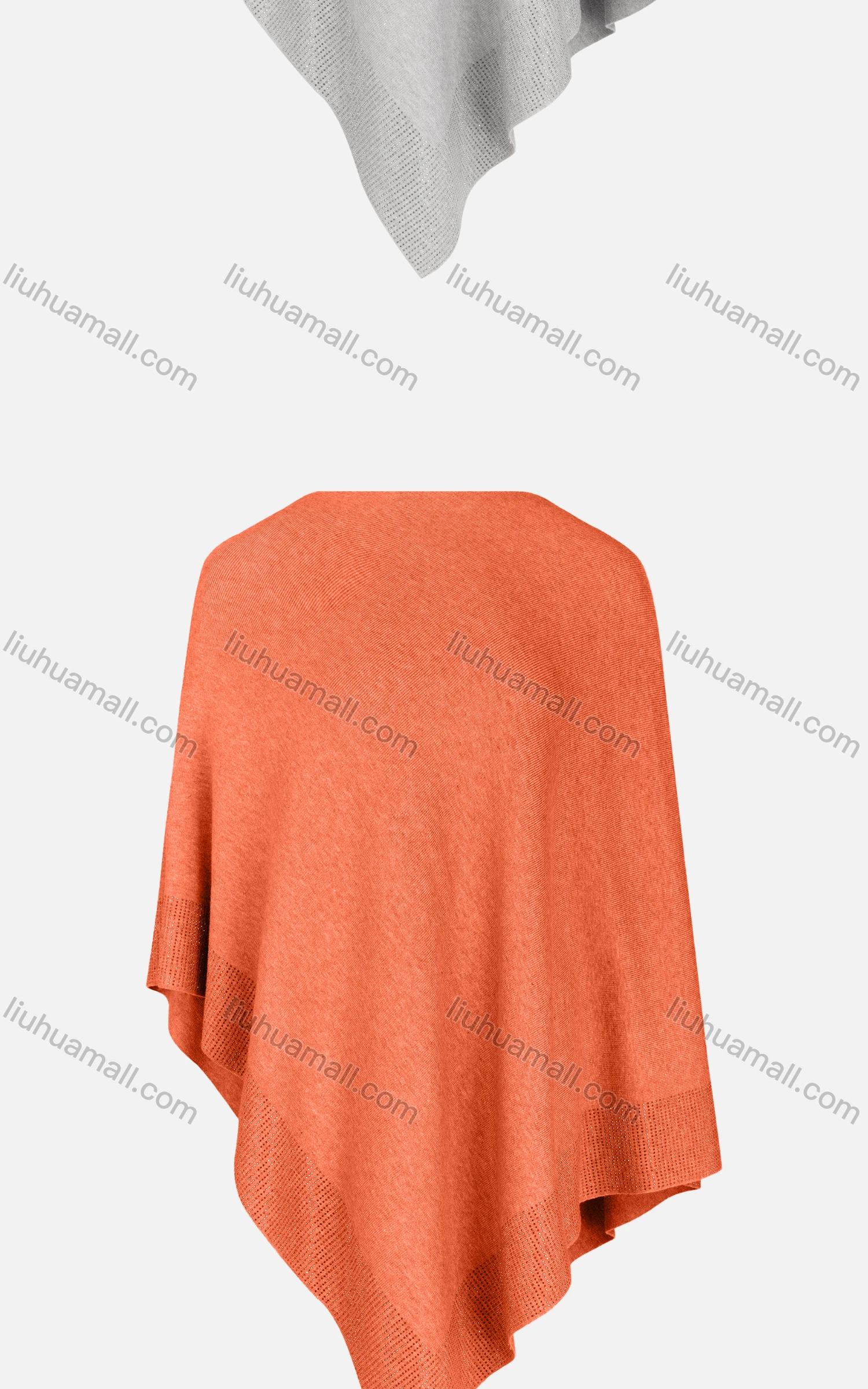 Wholesale Women's Casual Round Neck Plain Pullover Knit Cape - Liuhuamall