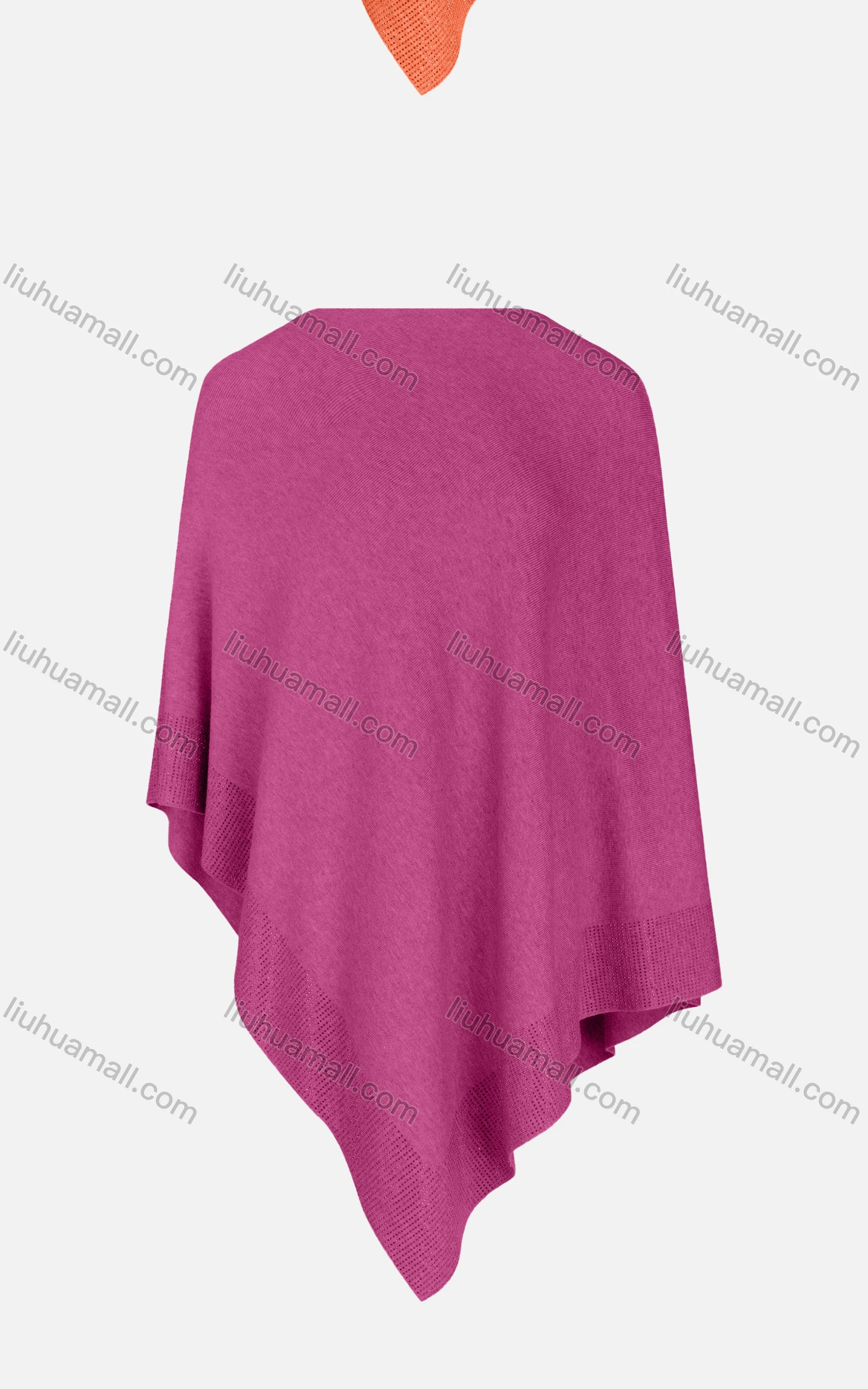 Wholesale Women's Casual Round Neck Plain Pullover Knit Cape - Liuhuamall