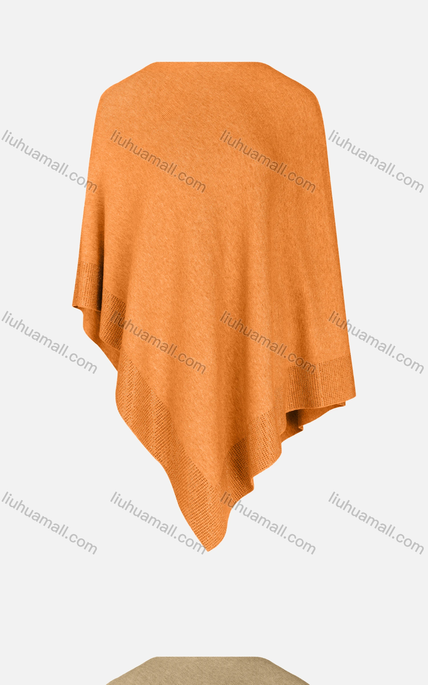Wholesale Women's Casual Round Neck Plain Pullover Knit Cape - Liuhuamall