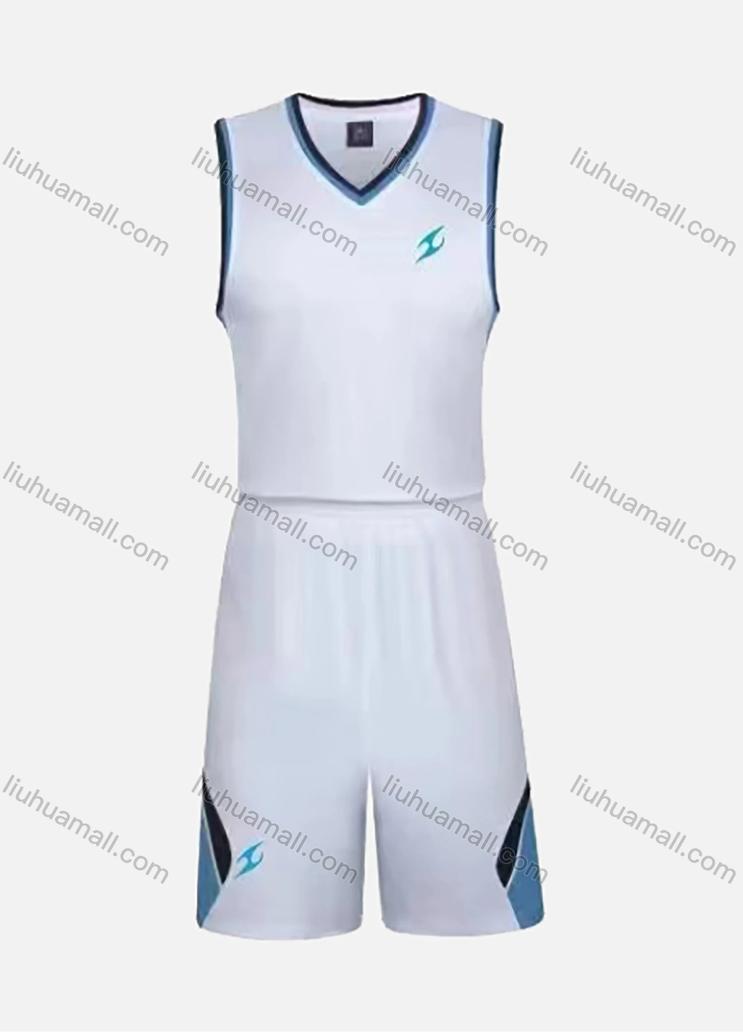 Wholesale Men's Sporty V-Neck Basketball Jersey Set - Liuhuamall