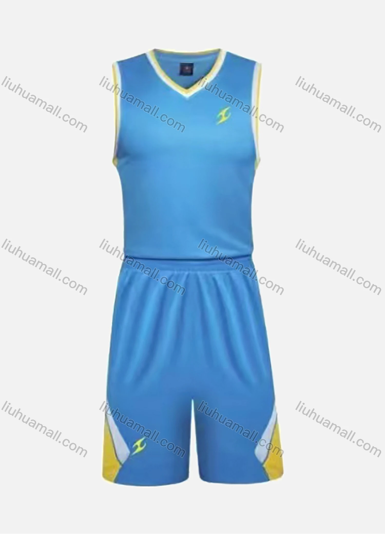 Wholesale Men's Sporty V-Neck Basketball Jersey Set - Liuhuamall