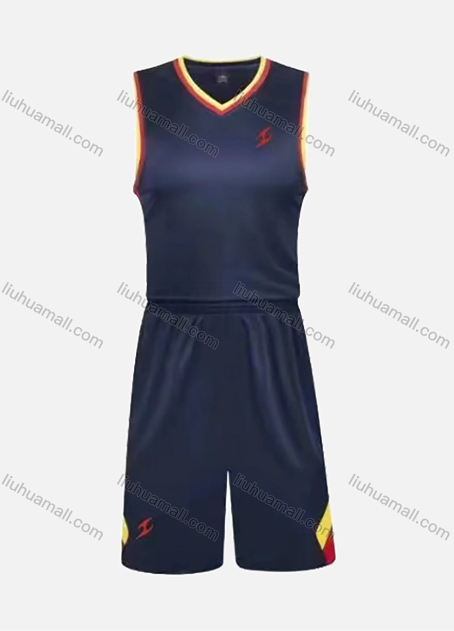 Wholesale Men's Sporty V-Neck Basketball Jersey Set - Liuhuamall