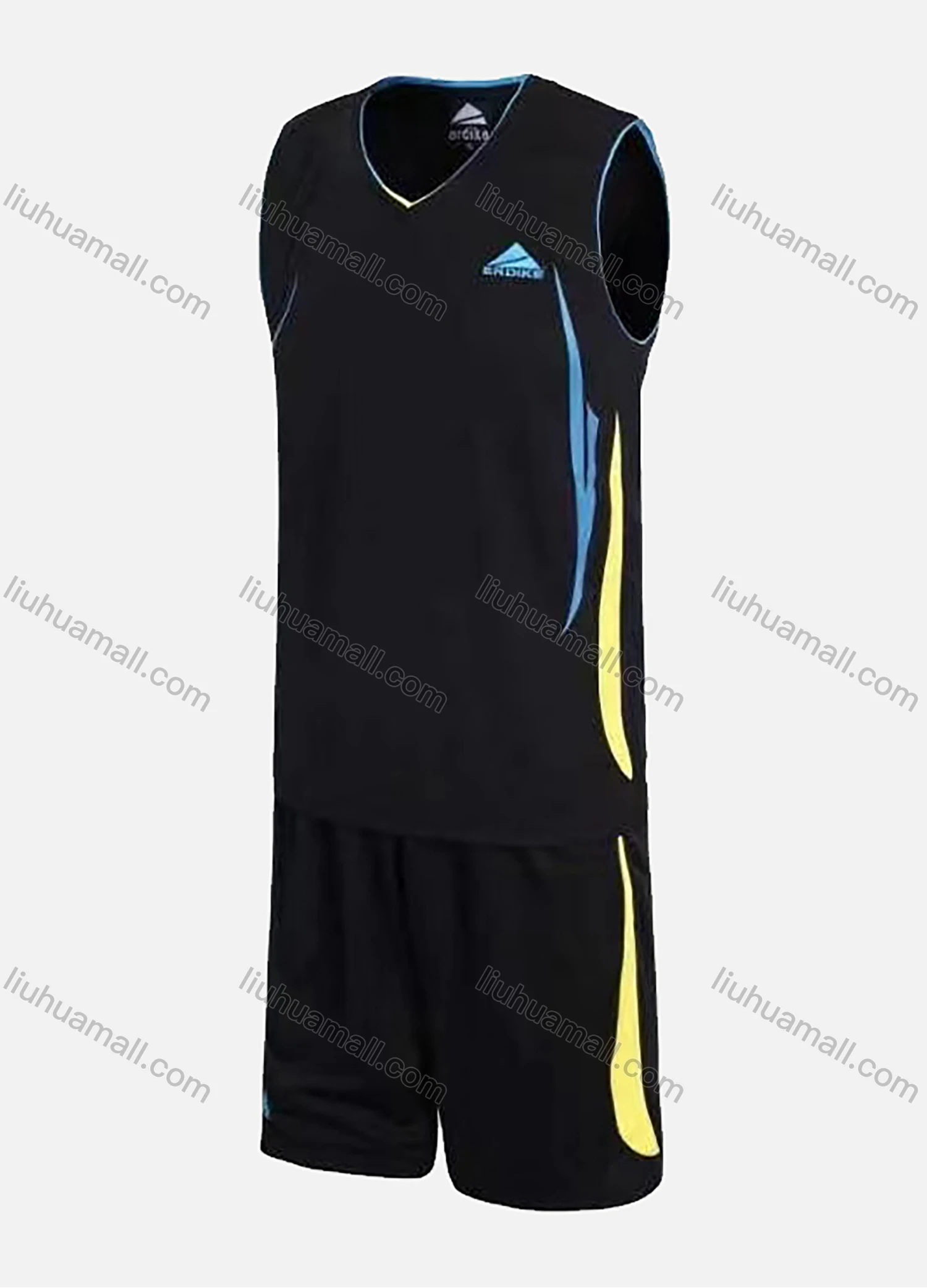 Wholesale Men's Sporty V-Neck Basketball Jersey Set - Liuhuamall