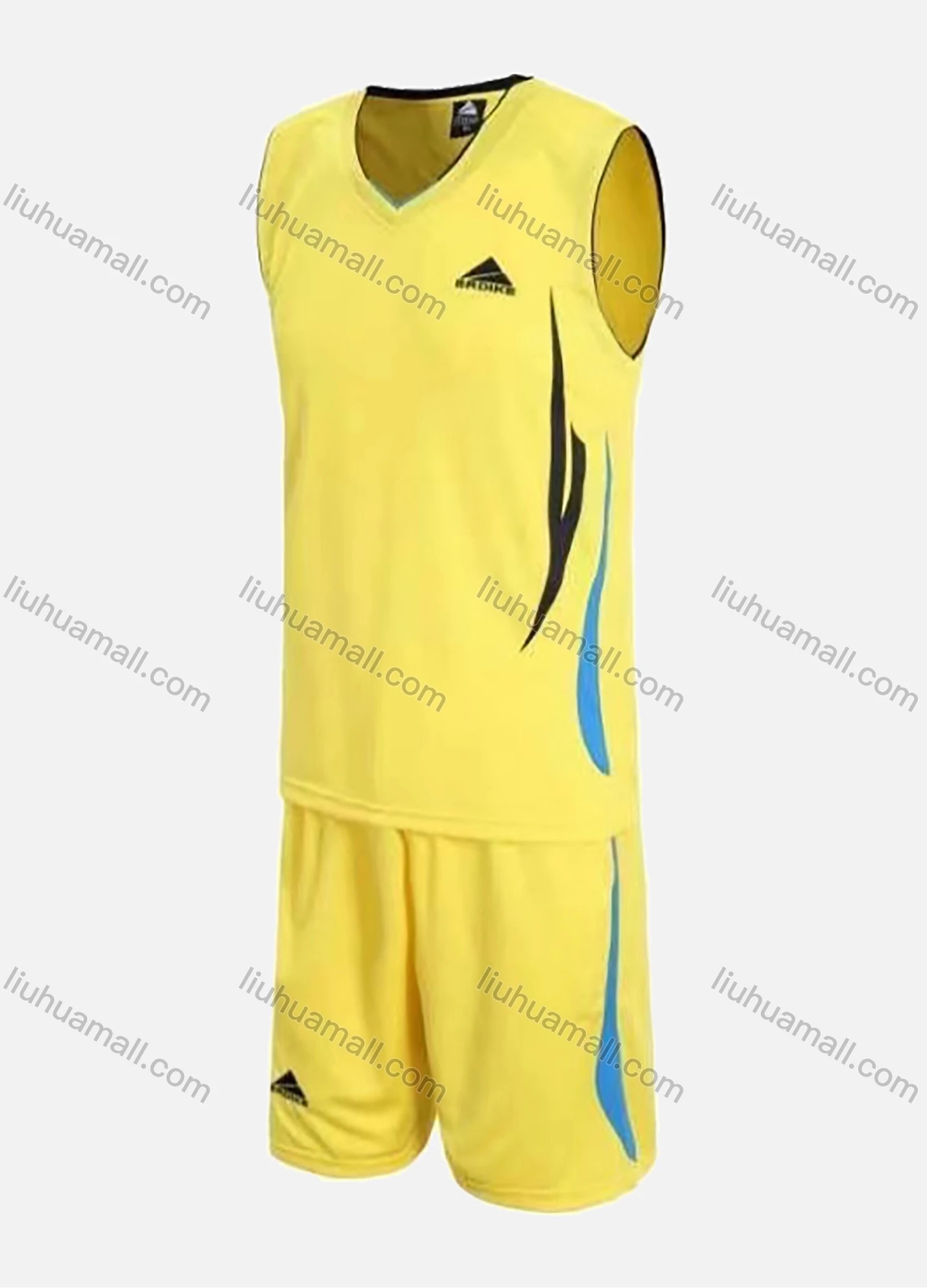 Wholesale Men's Sporty V-Neck Basketball Jersey Set - Liuhuamall