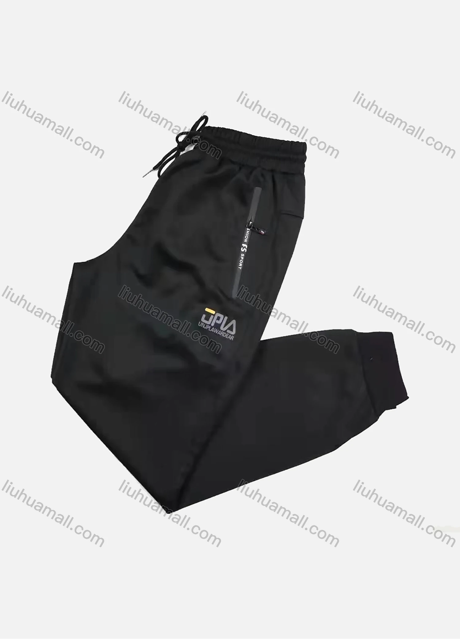 Wholesale Women's Sporty Zipper Pockets Drawstring Plain Sweatpant - Liuhuamall