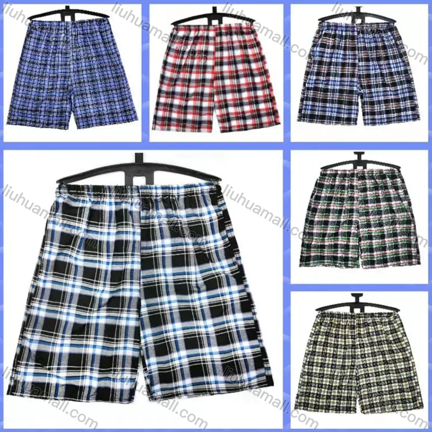 Wholesale Men's Plaid Elastic Waist Underwear Boxer Brief  - Liuhuamall