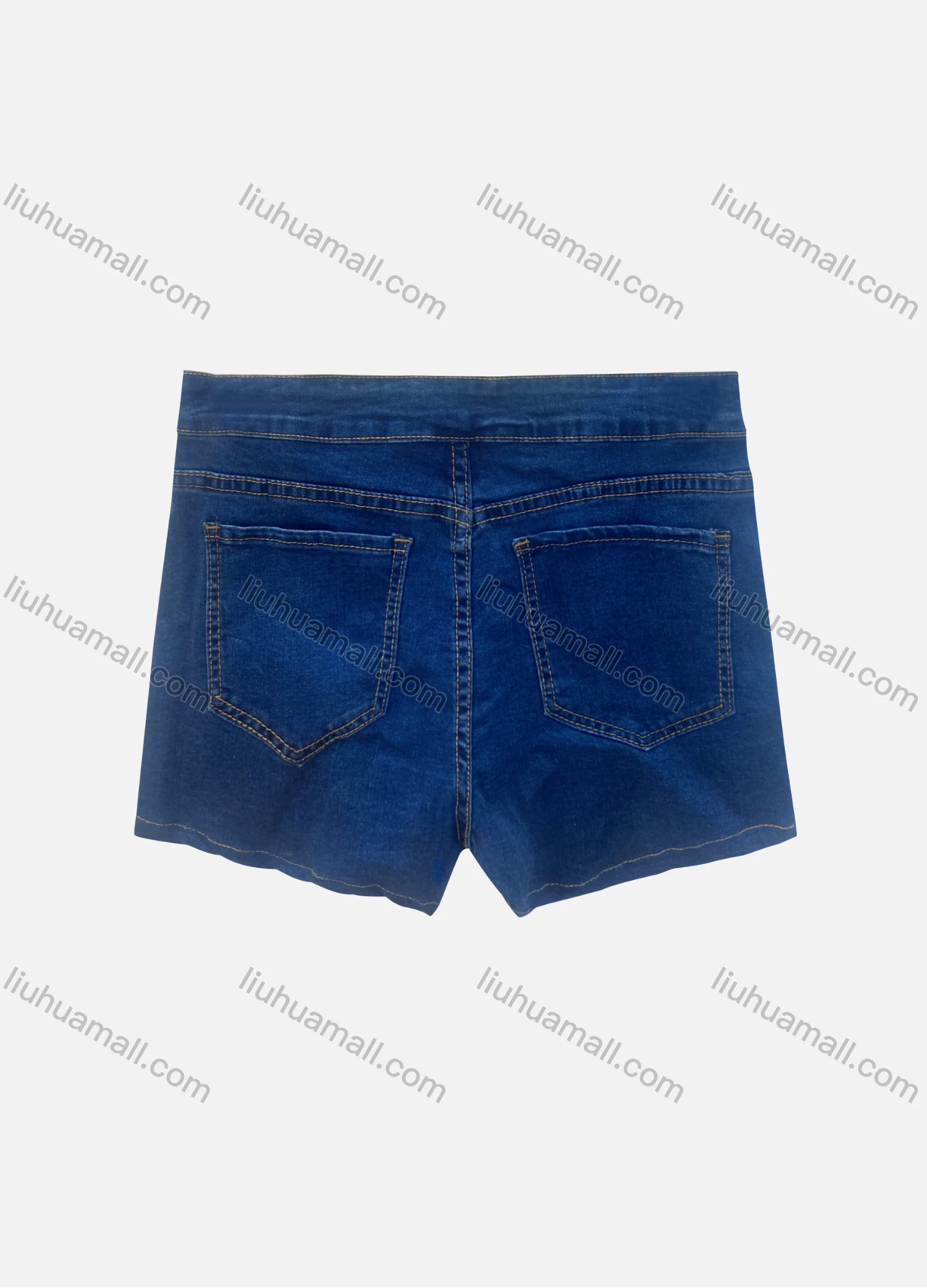 Wholesale Women's Fashion Wrap Button Front Plain Denim Shorts - Liuhuamall