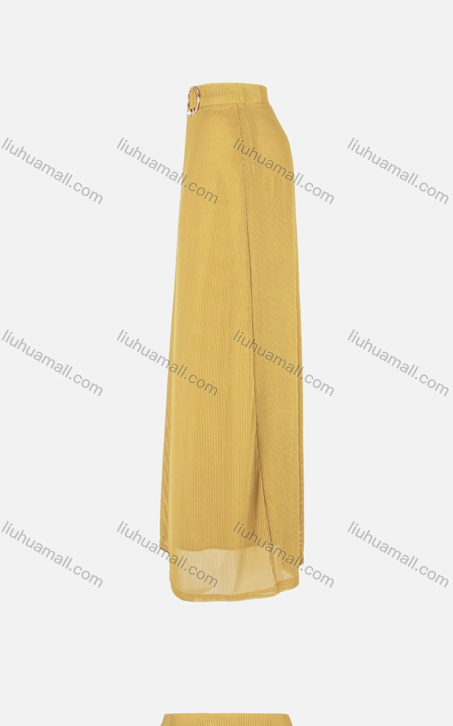 Wholesale Women's Casual Plain Elastic Waist Pearl Ring Guipure Lace Knit Maxi Skirt - Liuhuamall