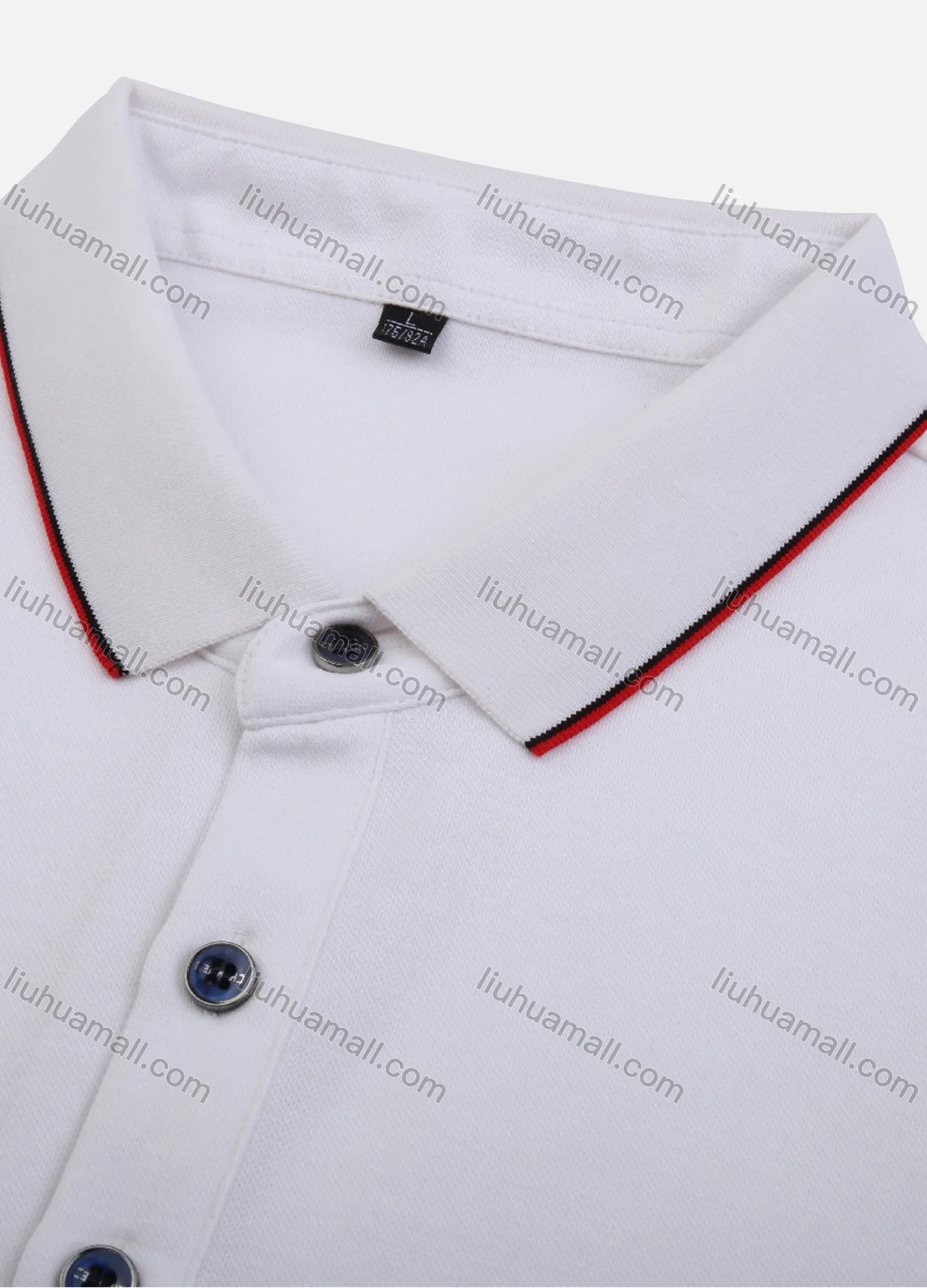 Wholesale Men's Casual Long Sleeve Multi-color Striped Trim Polo Shirt 851# - Liuhuamall