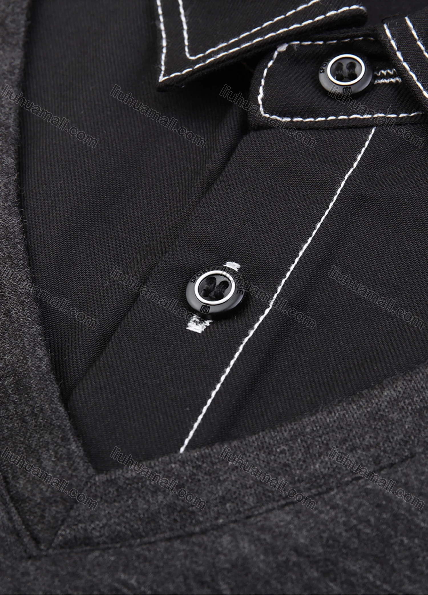 Wholesale Men's Casual Long Sleeve Collared 2 in 1 Sweatshirt 886# - Liuhuamall