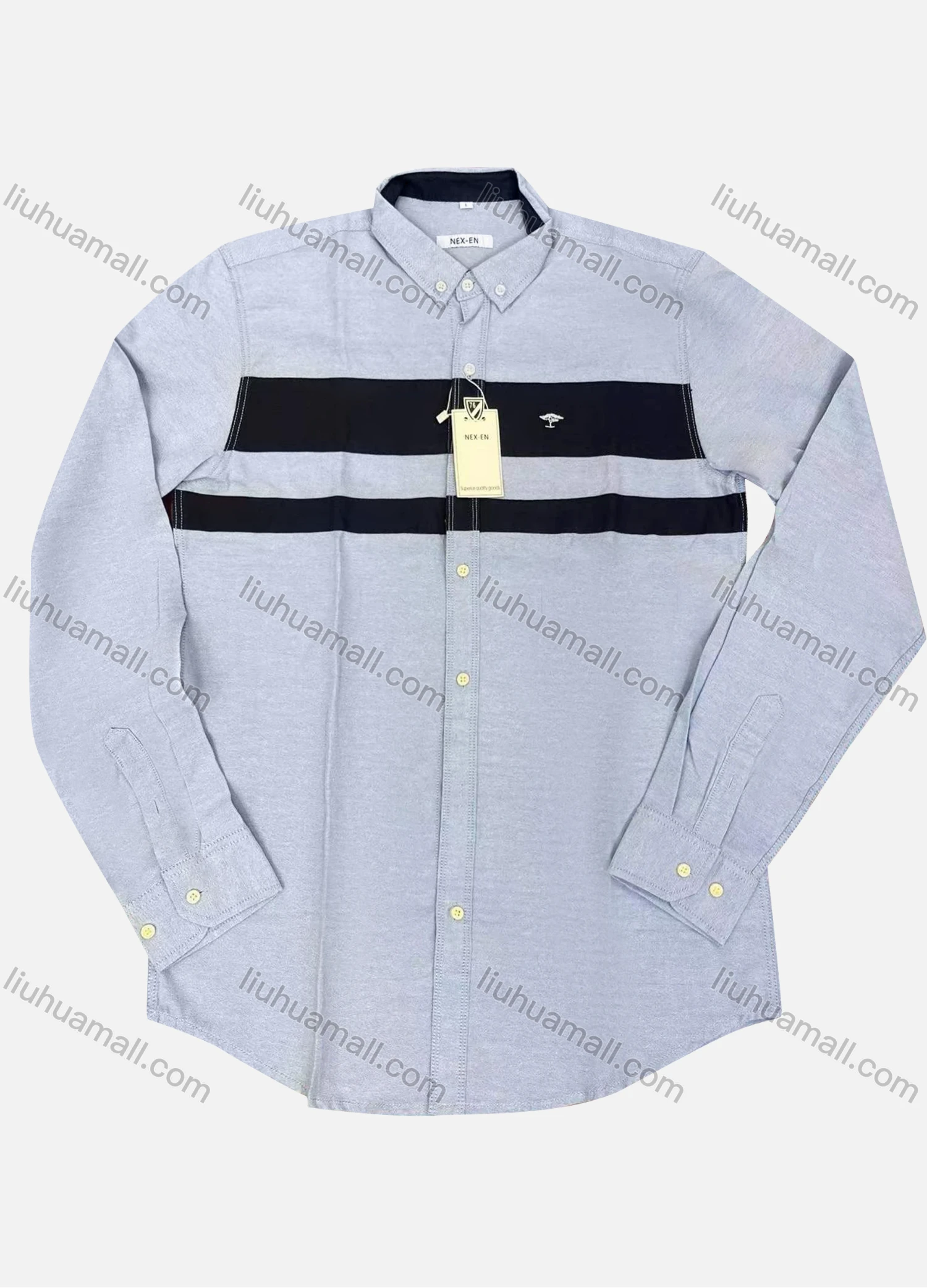 Wholesale Men's Casual Striped Long Sleeve Button Down Shirt - Liuhuamall