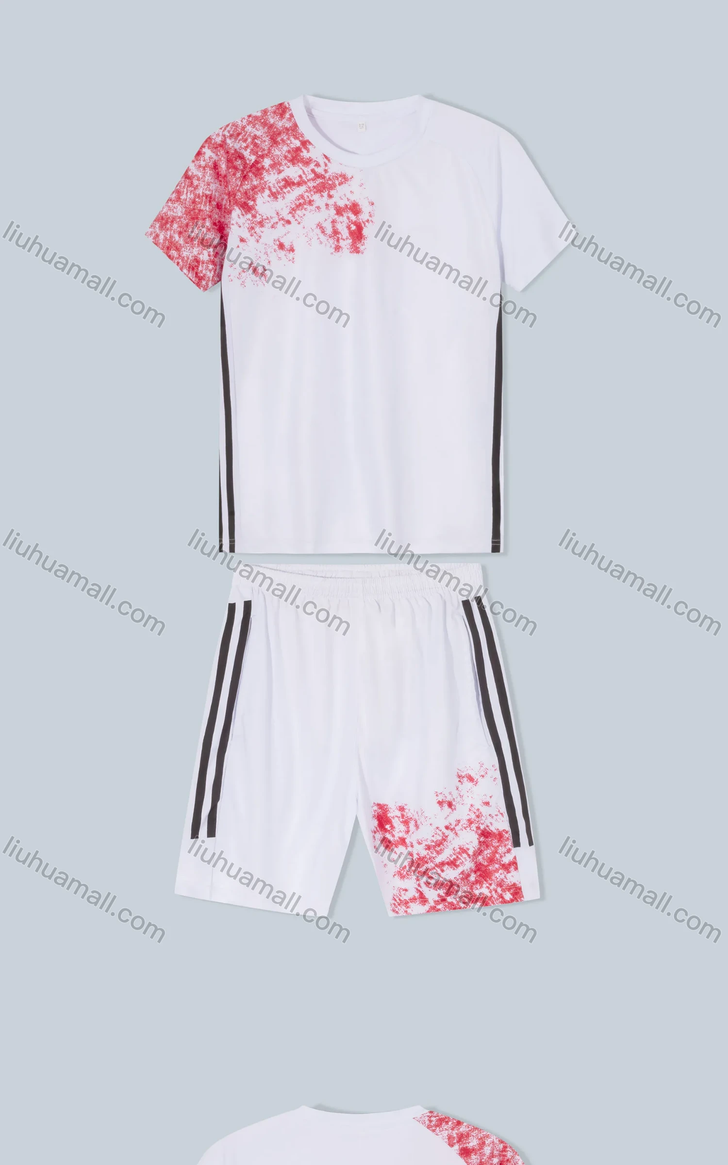 Wholesale Boys Athletic Short Sleeve Crew Neck T-shirt&Shorts 2 Pieces Sports Outfits Set - Liuhuamall