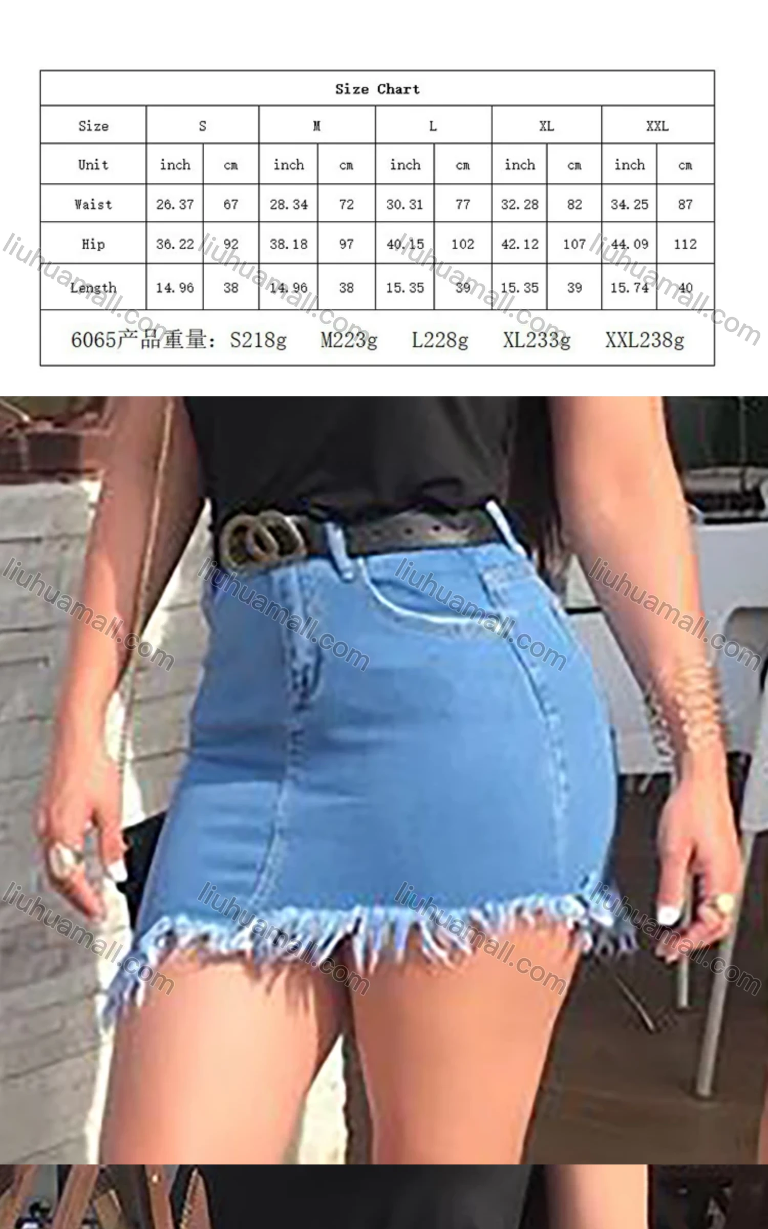 Wholesale Women's Casual Plain Patch Pocket Frayed Raw Hem Mini Denim Skirt - Liuhuamall